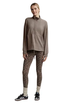 Maida Half Zip Midlayer, Carob Marl
