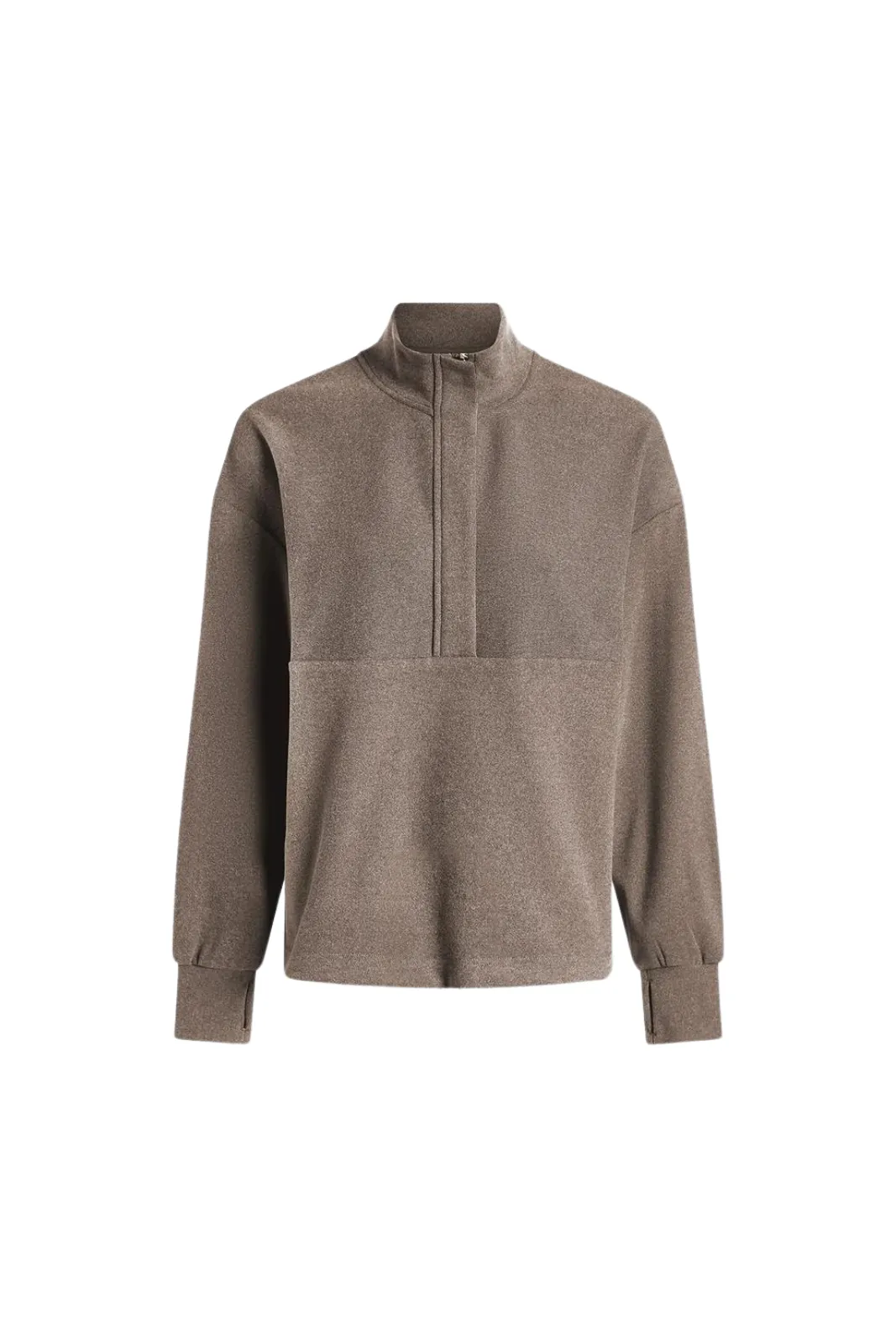 Maida Half Zip Midlayer, Carob Marl