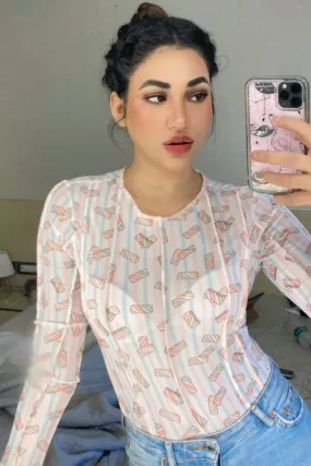 Marshmallow Mesh Top