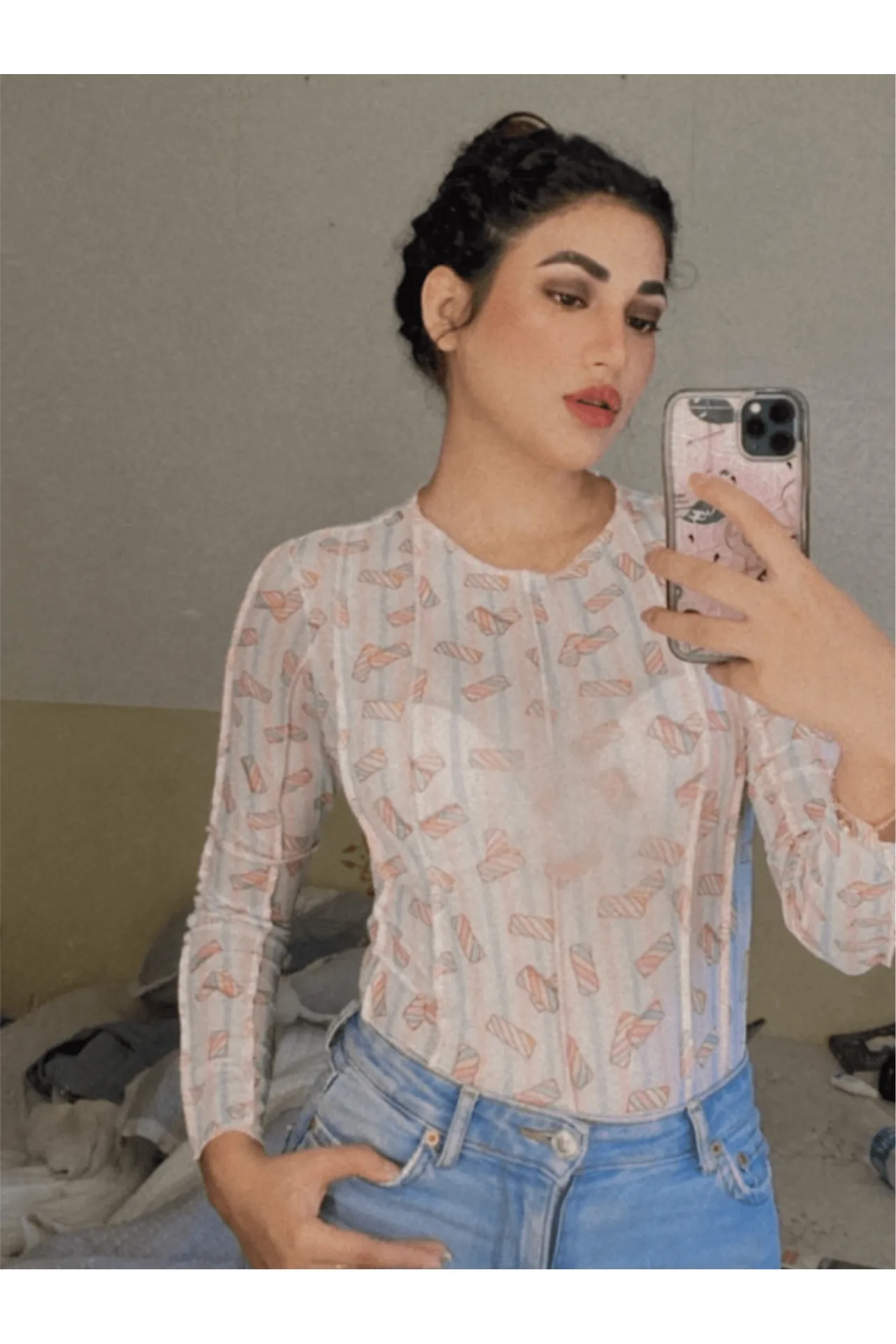 Marshmallow Mesh Top