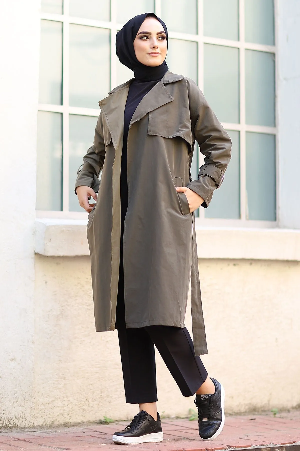 MDS Women Two-Tone Trench Coat - Khaki - Sandy Springs