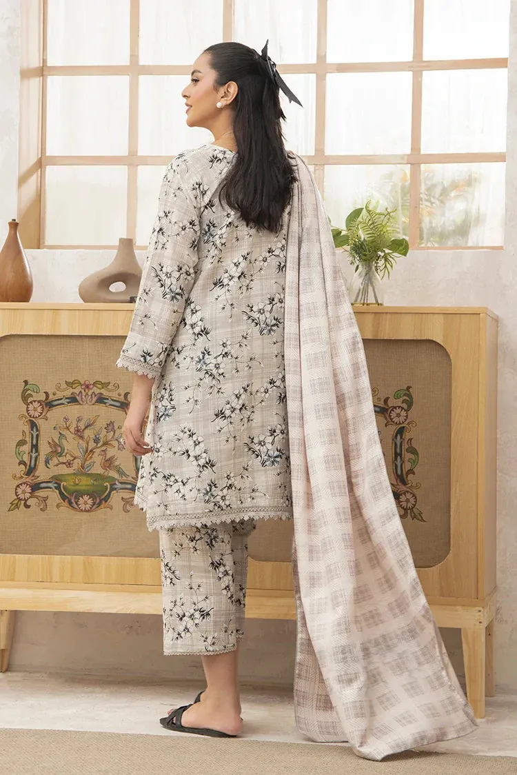 Meerak - Forbiden Flowers 3 PC Khaddar Collection - Magnolia
