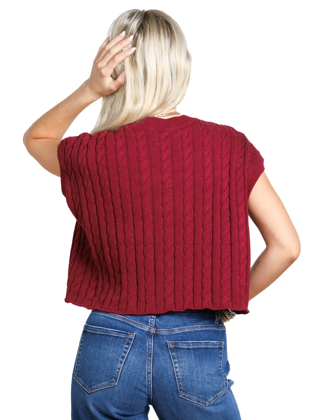 Meet Your Match Cable Knit Sweater Vest