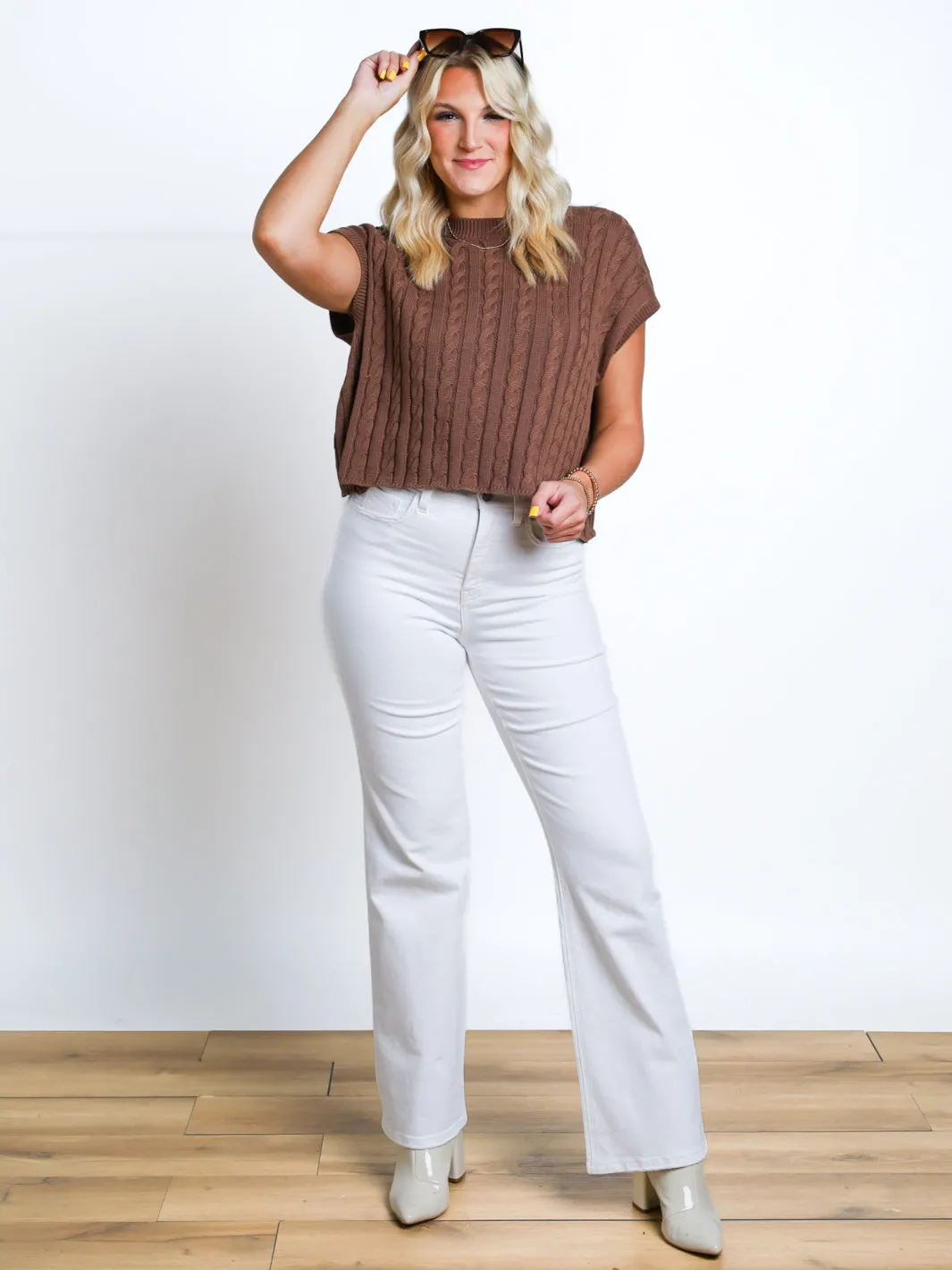 Meet Your Match Cable Knit Sweater Vest