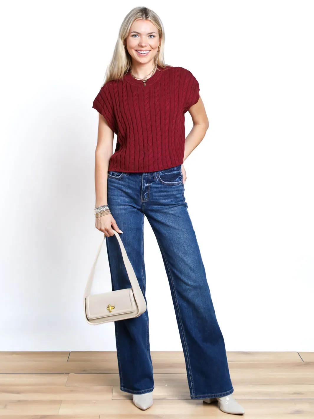 Meet Your Match Cable Knit Sweater Vest