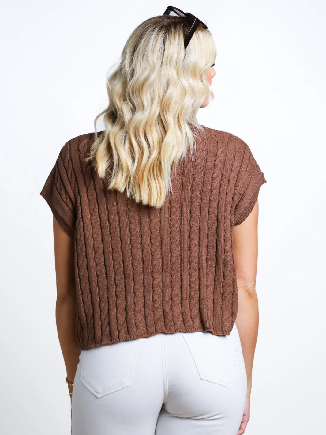 Meet Your Match Cable Knit Sweater Vest