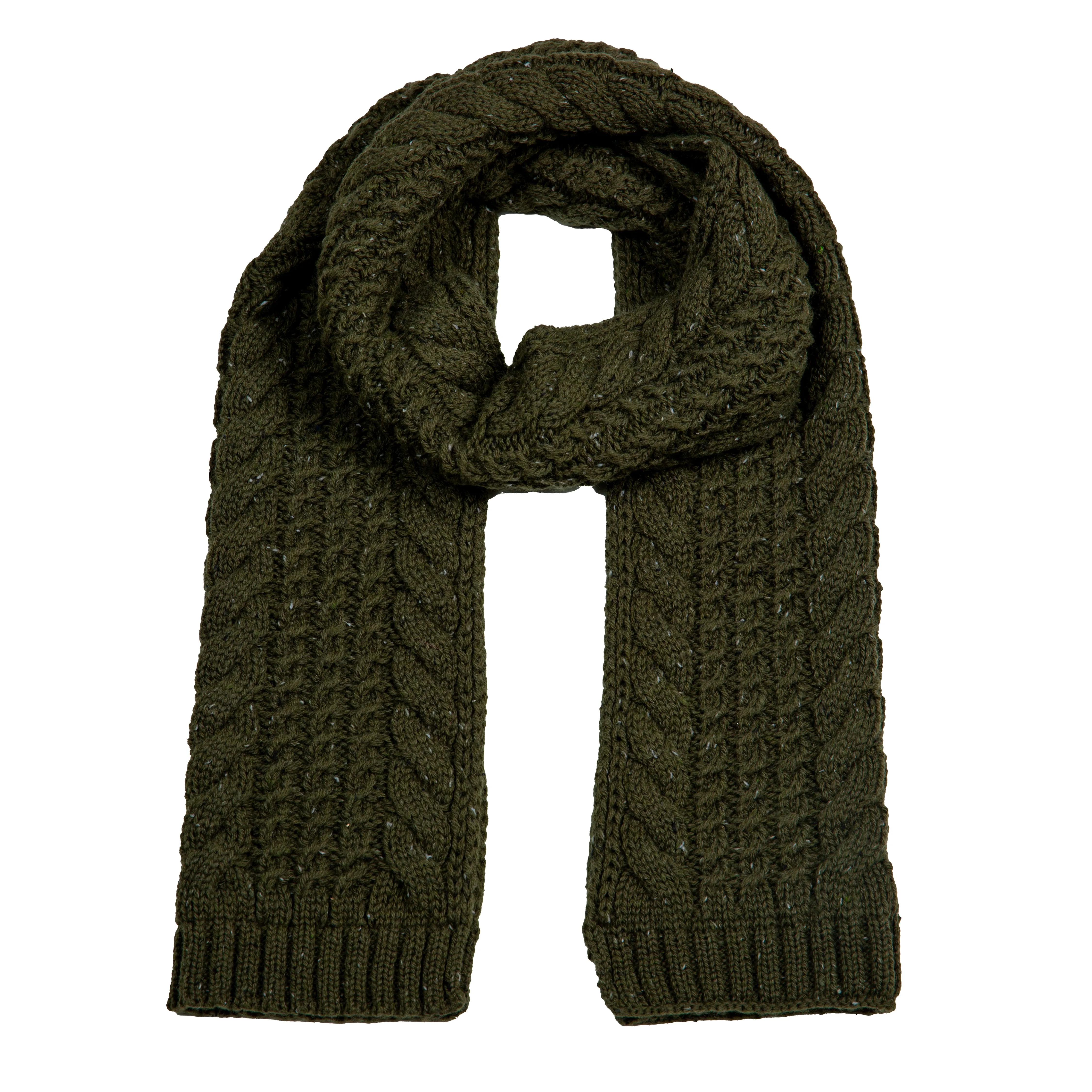 Men’s Cable Knit Scarf with Marl Yarn