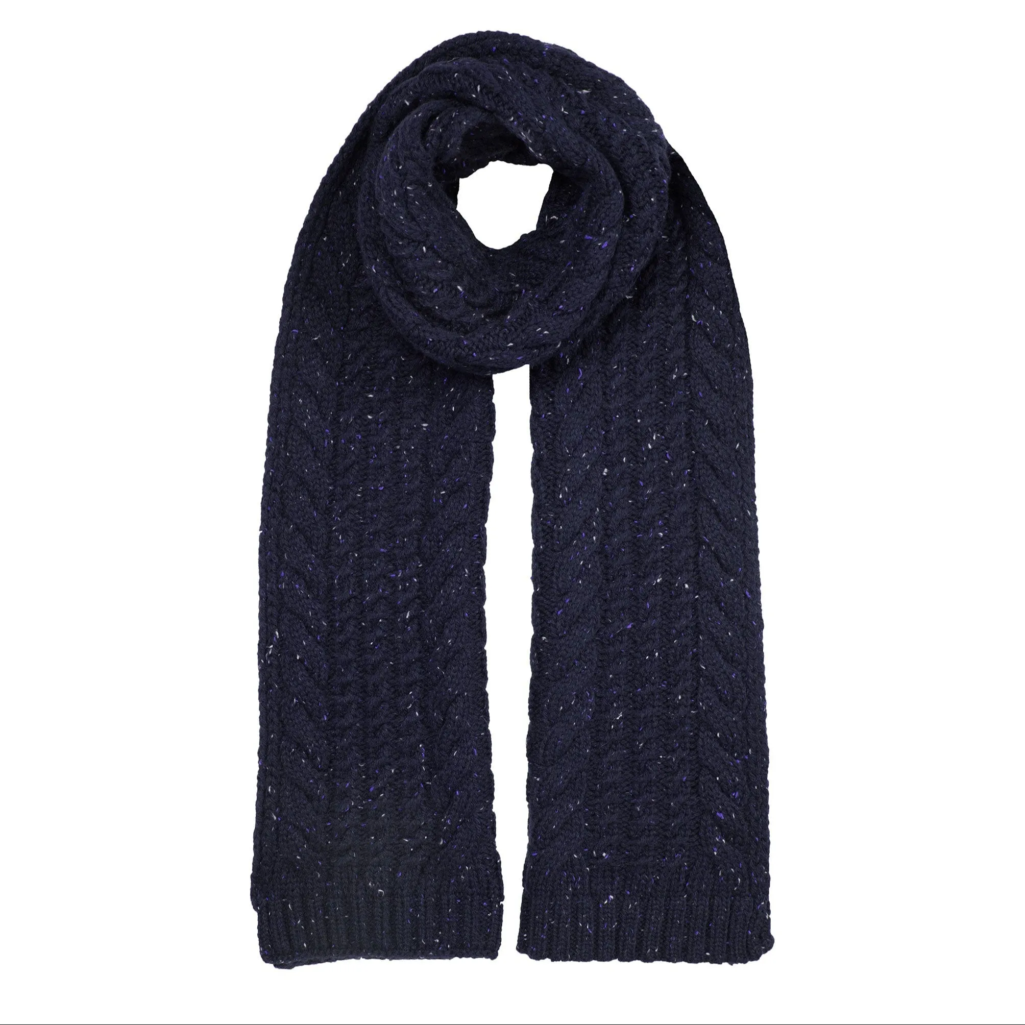 Men’s Cable Knit Scarf with Marl Yarn