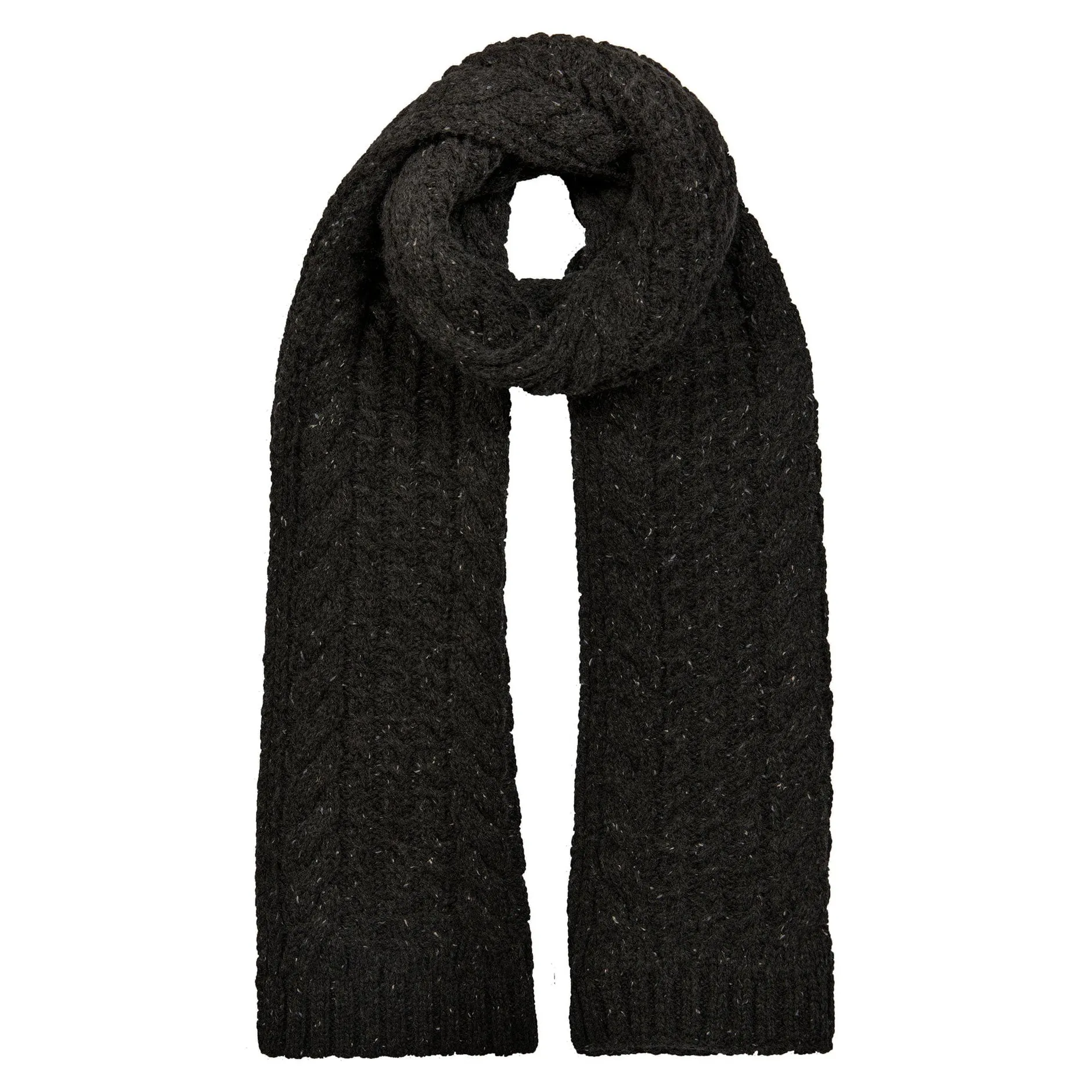 Men’s Cable Knit Scarf with Marl Yarn