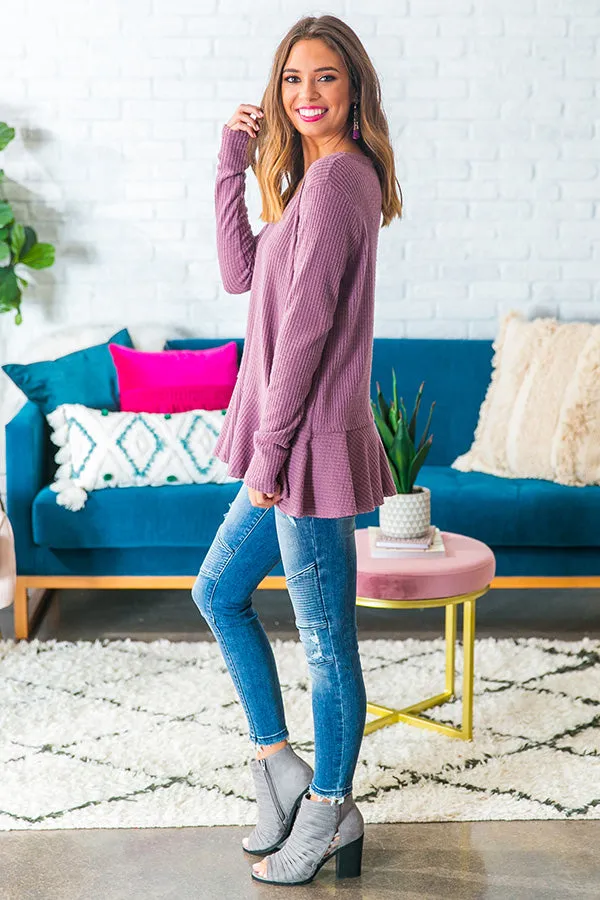 Merlot At The Lodge Knit Top in Purple