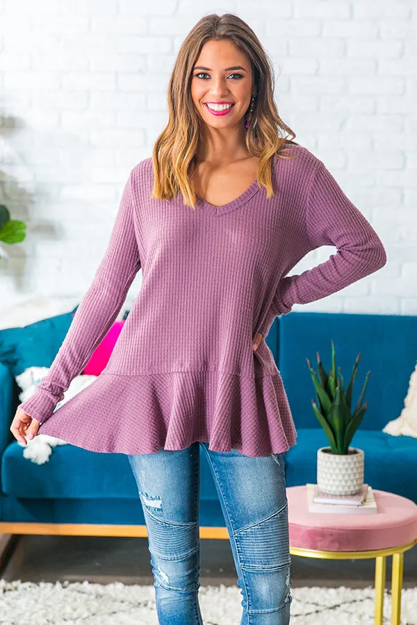Merlot At The Lodge Knit Top in Purple