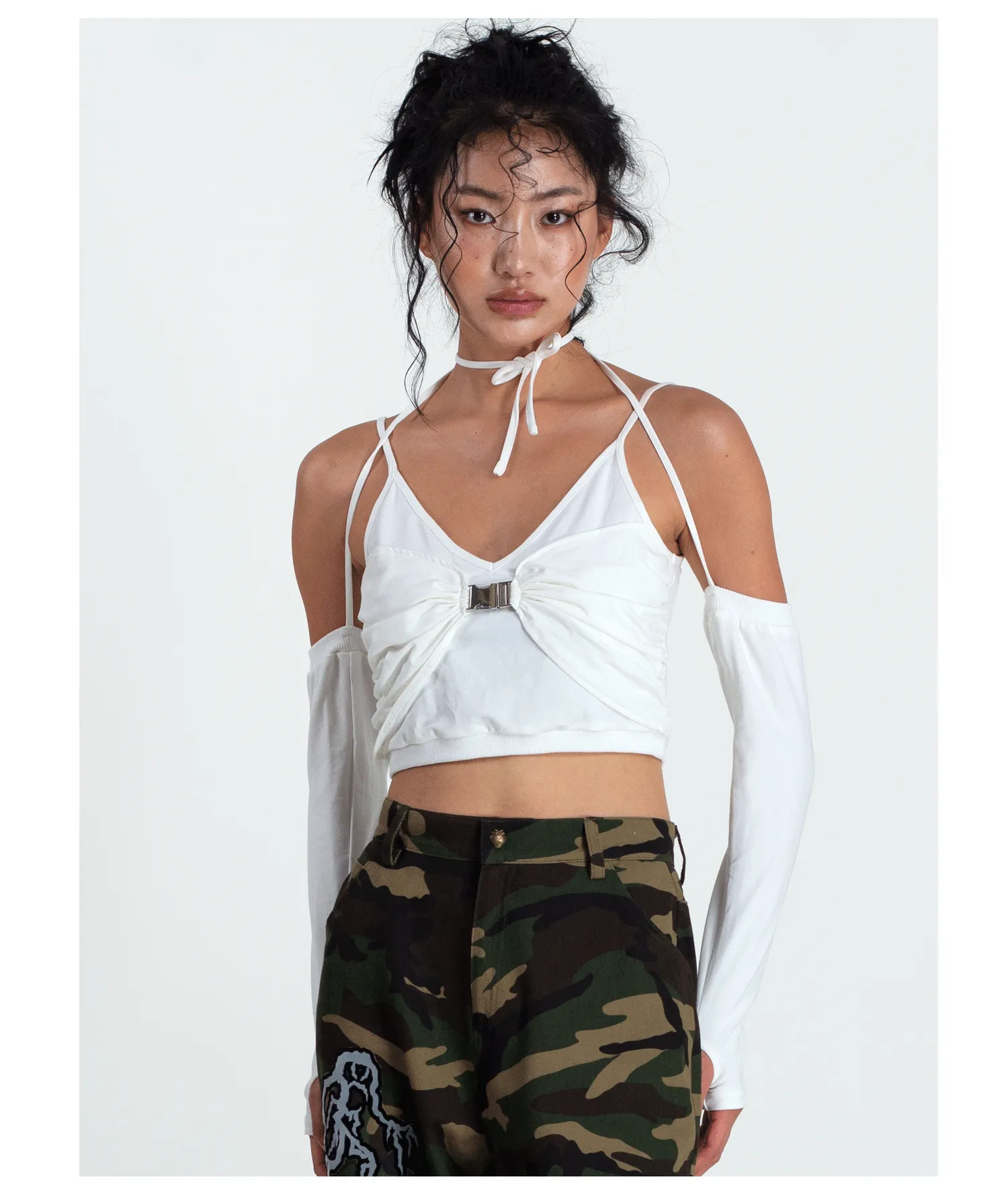 METAL BUCKLE crop top