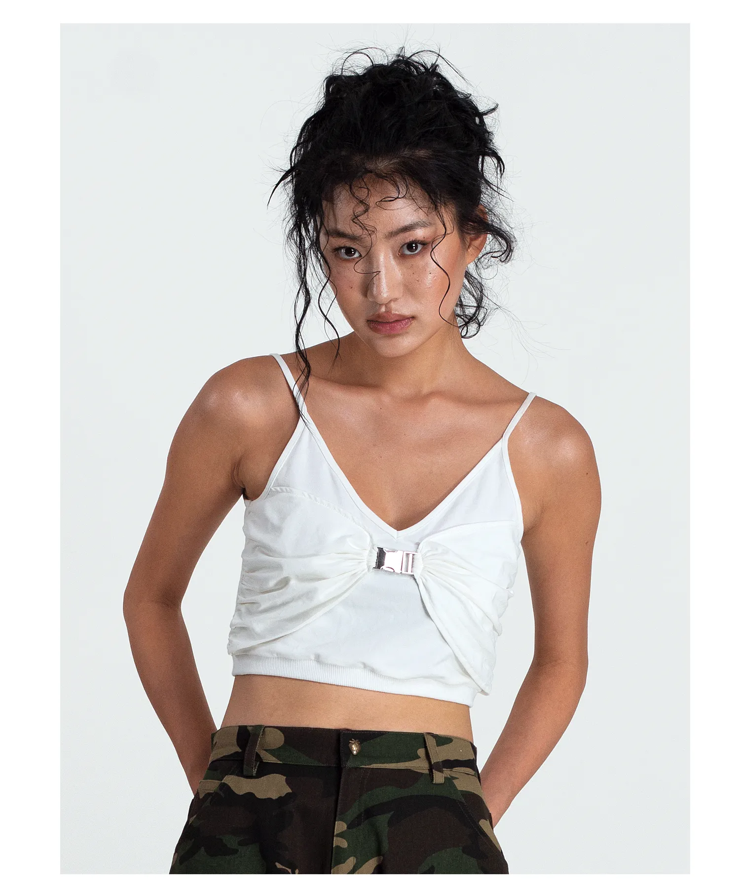 METAL BUCKLE crop top