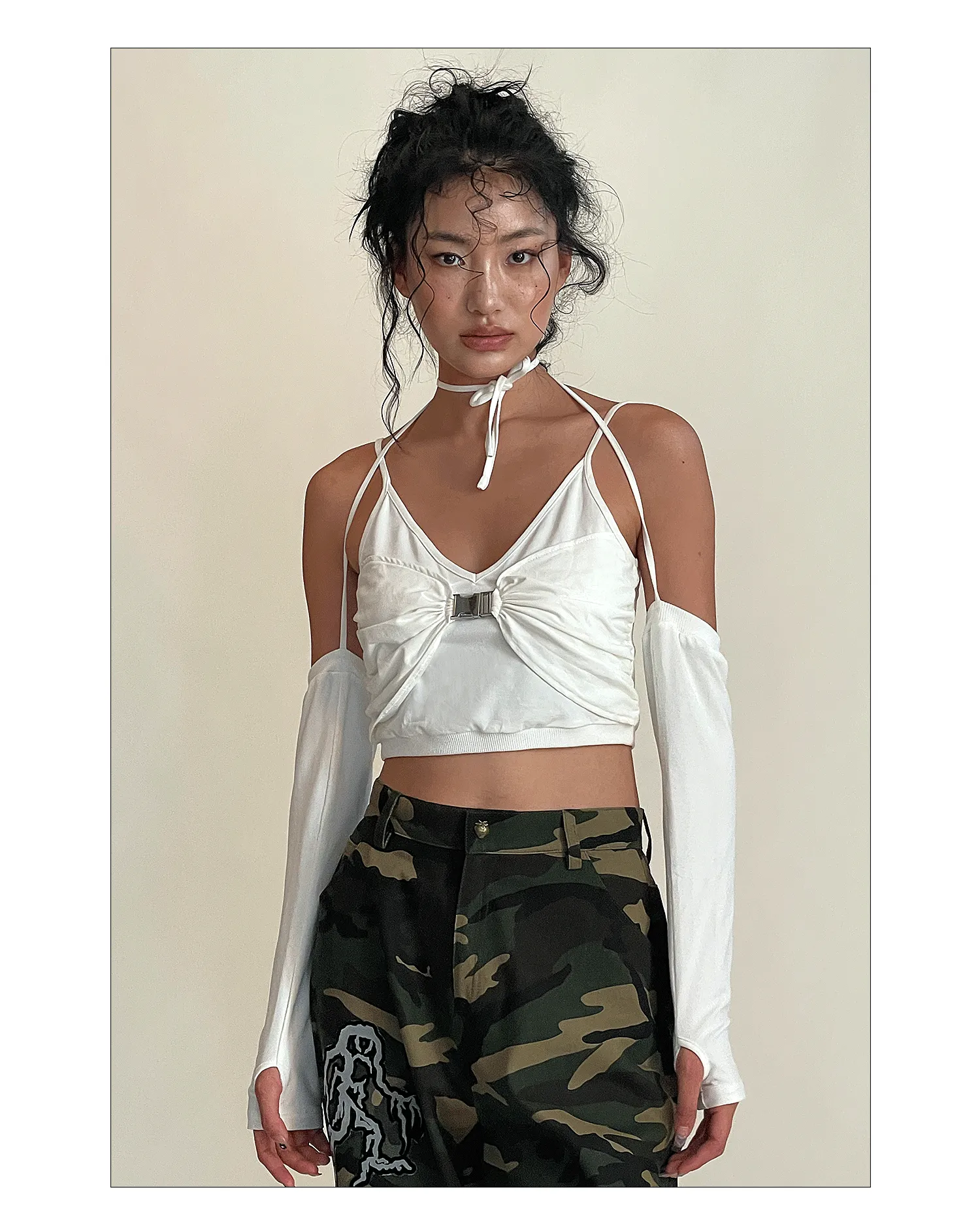 METAL BUCKLE crop top