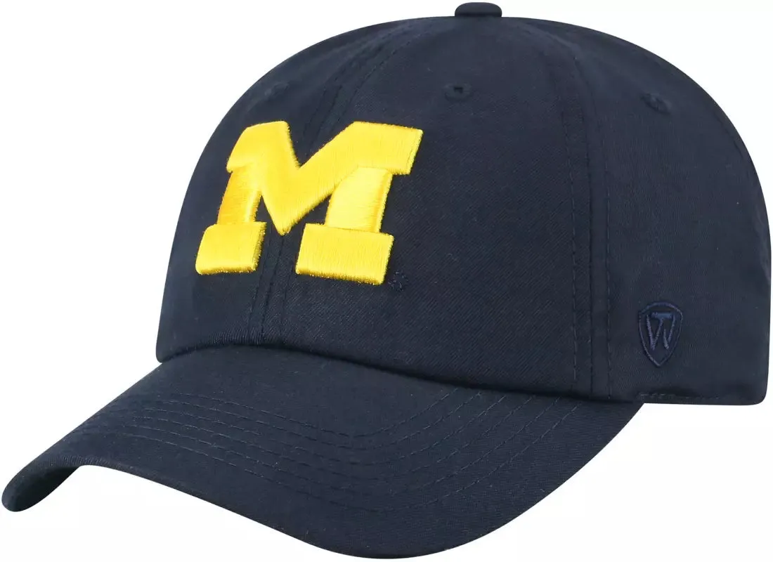 Michigan Wolverines Top of the World Blue Staple Adjustable Hat - Navy