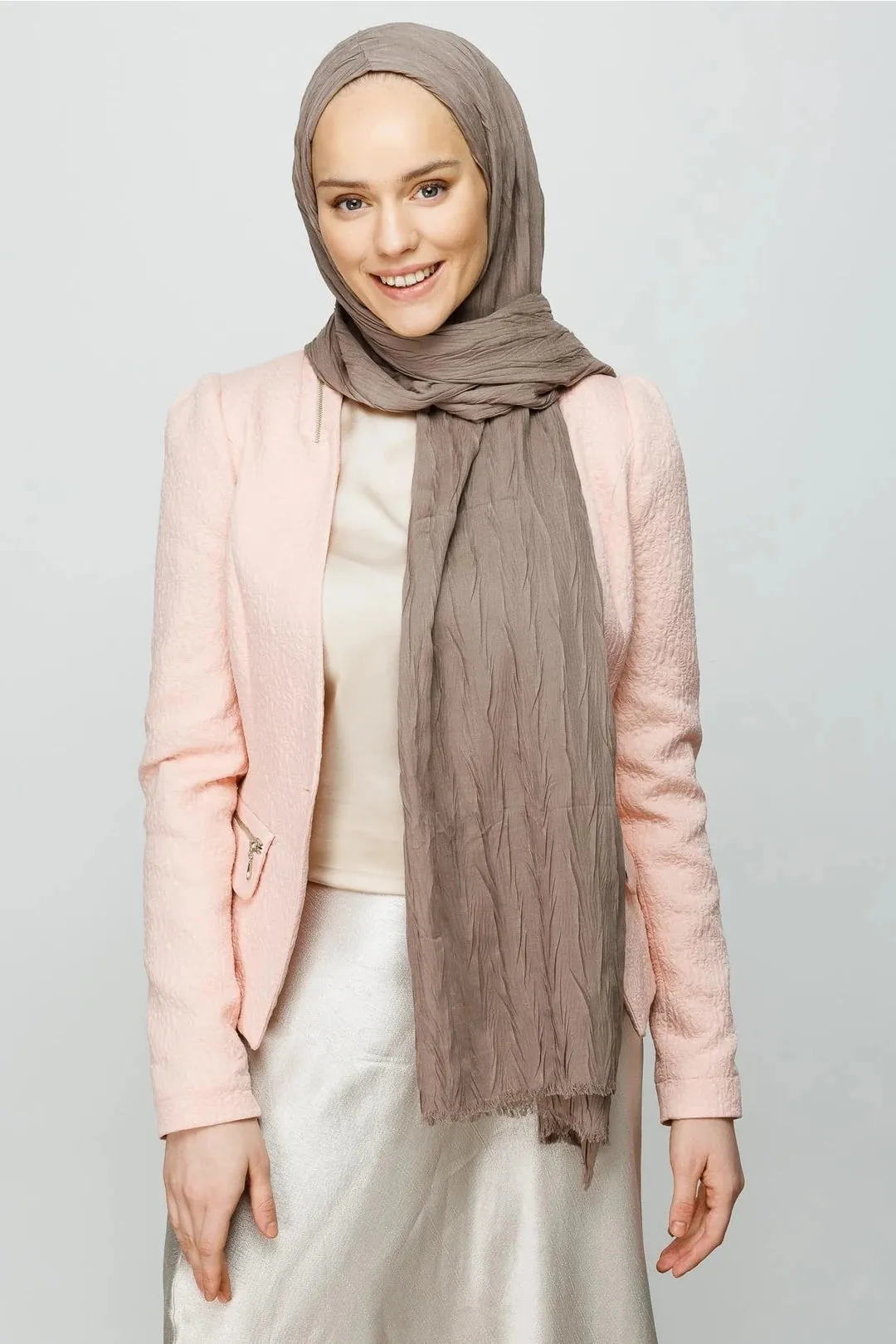 Mink Pleated Bamboo Hijab