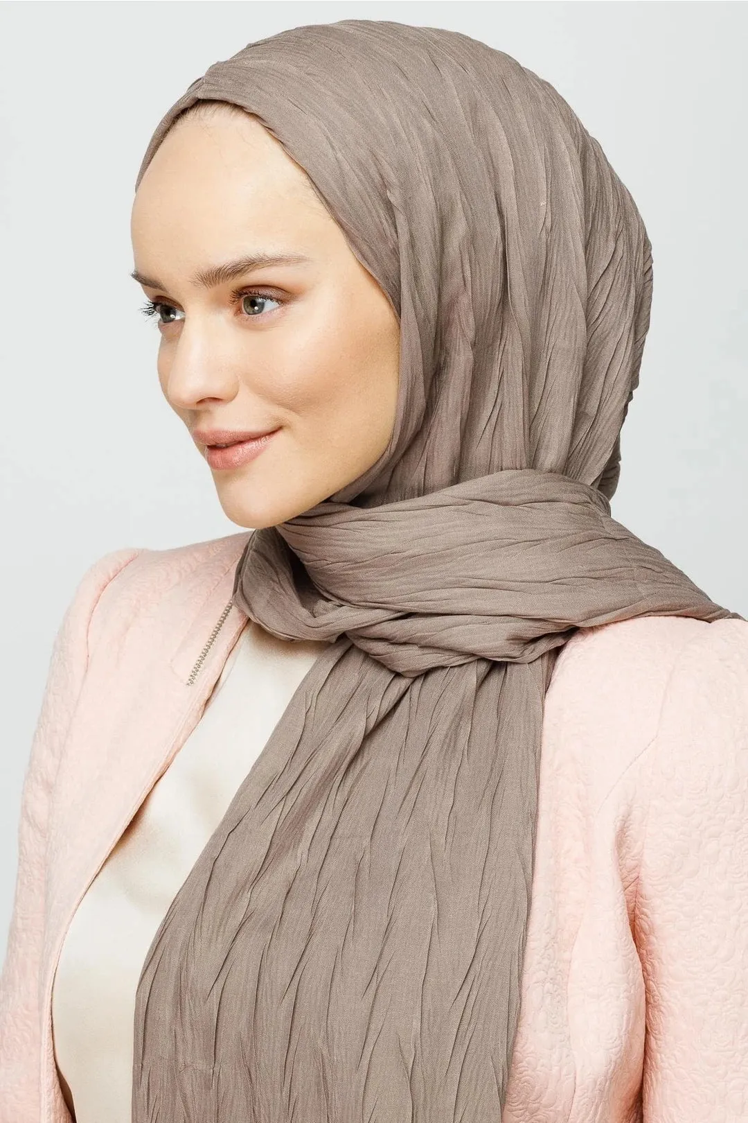 Mink Pleated Bamboo Hijab
