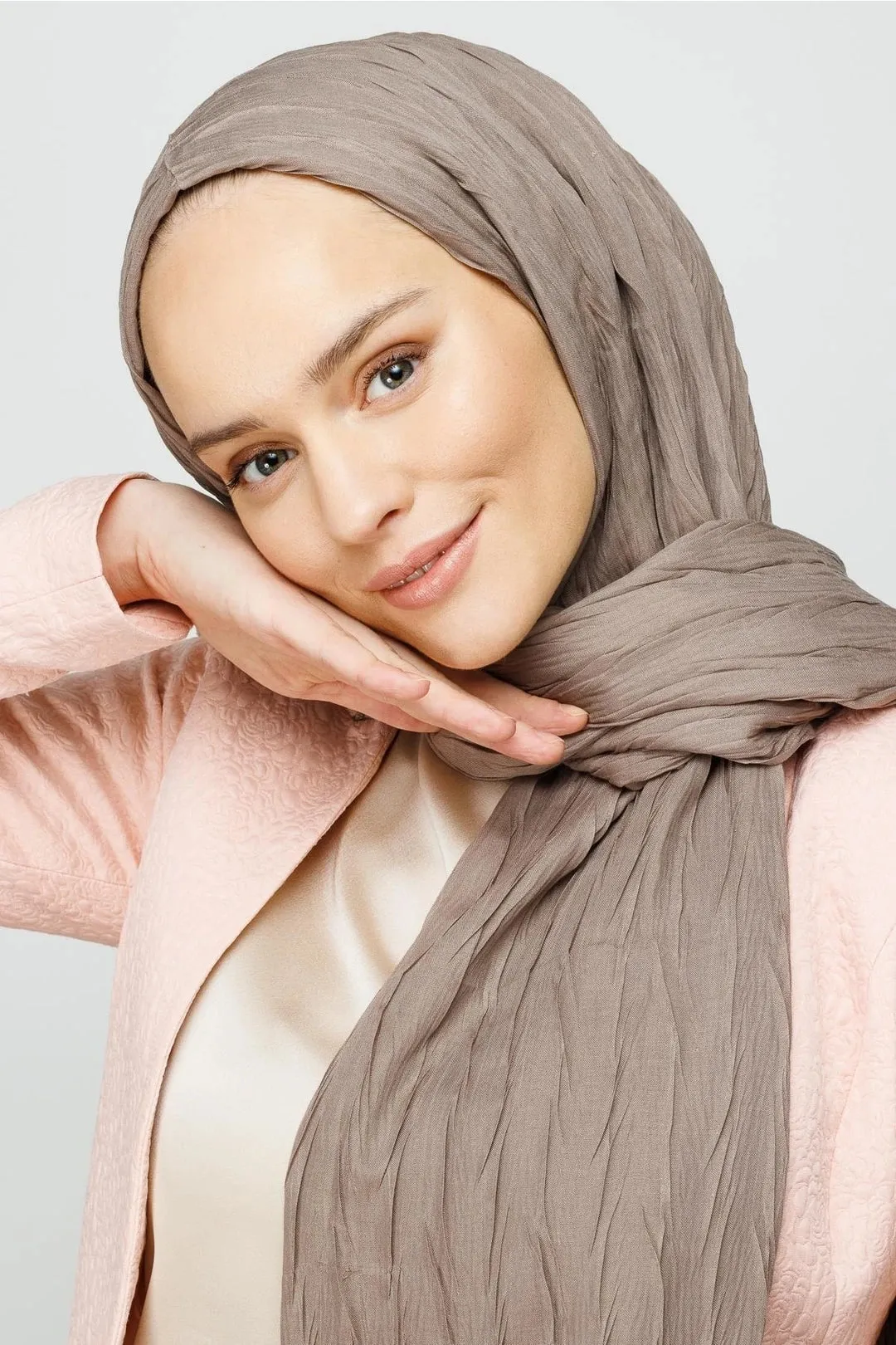 Mink Pleated Bamboo Hijab