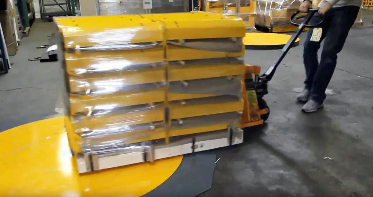 Model 1200UL Semi-Automatic Ultra-Low Pallet Stretch Wrap Machine
