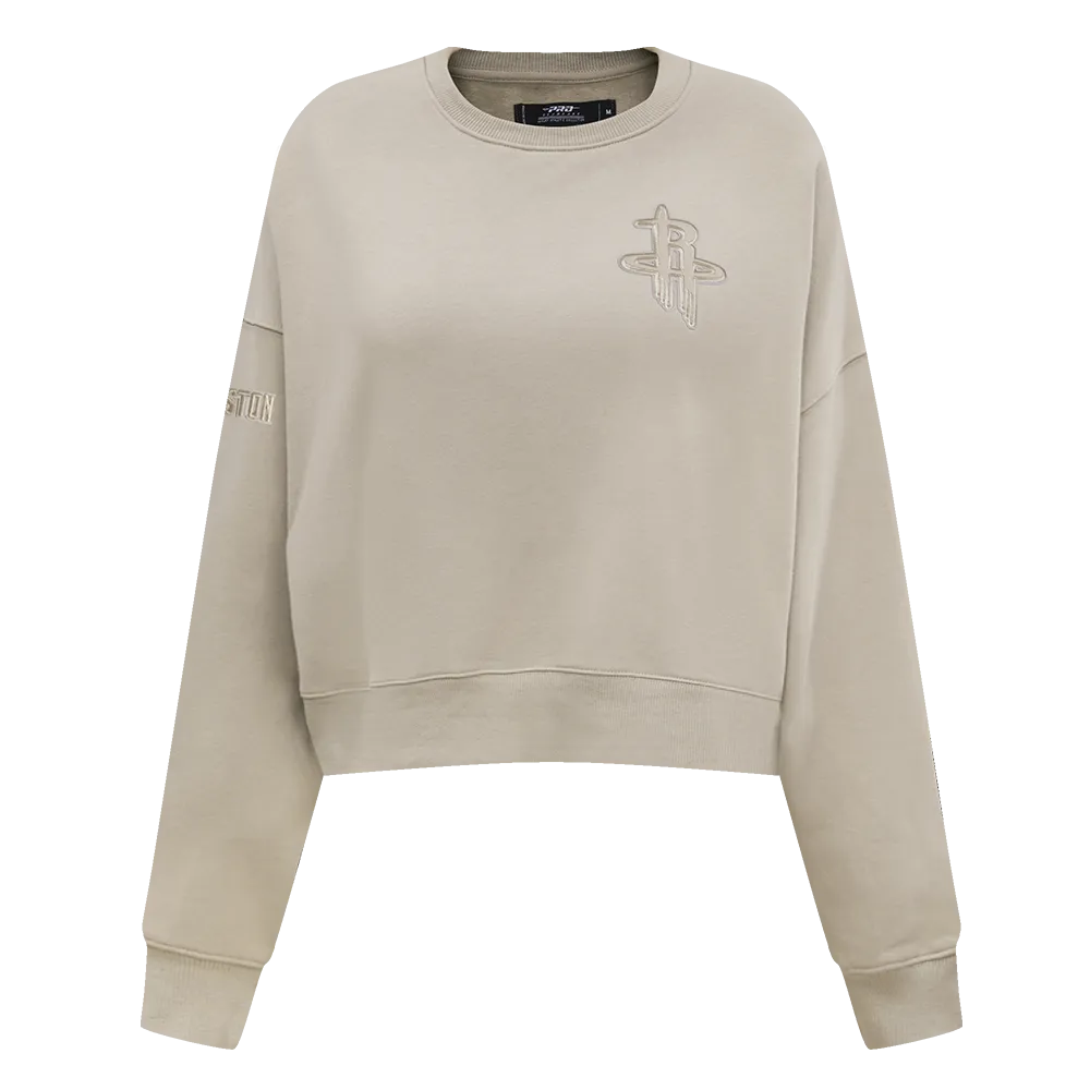 NBA HOUSTON ROCKETS NEUTRAL WOMEN'S CREWNECK (TAUPE)