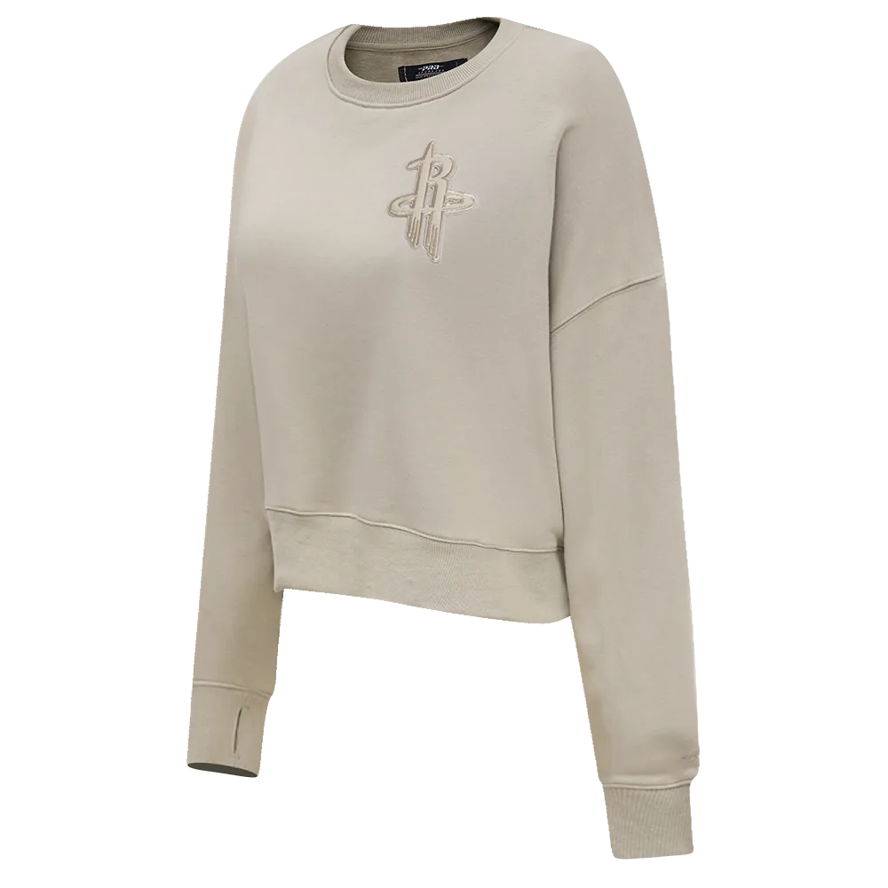 NBA HOUSTON ROCKETS NEUTRAL WOMEN'S CREWNECK (TAUPE)