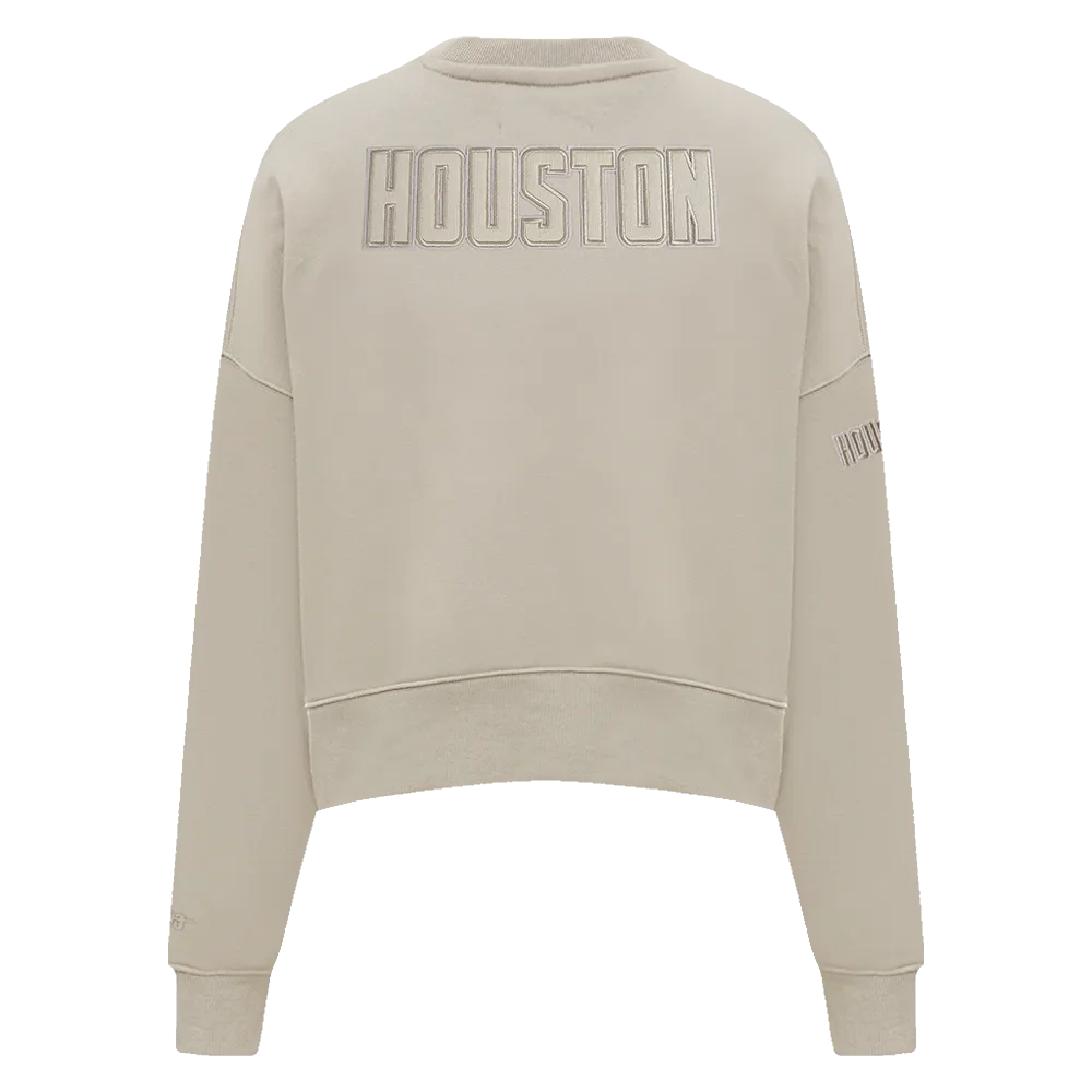 NBA HOUSTON ROCKETS NEUTRAL WOMEN'S CREWNECK (TAUPE)