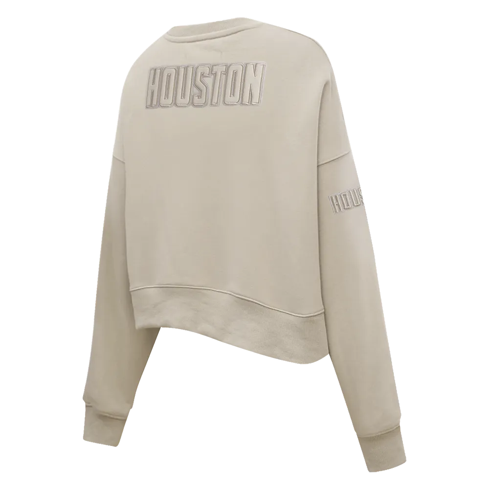 NBA HOUSTON ROCKETS NEUTRAL WOMEN'S CREWNECK (TAUPE)
