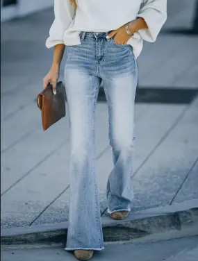 New High-Waisted Flared Denim Jeans For Women