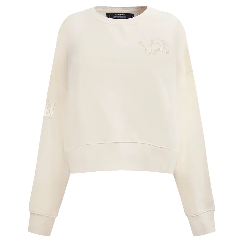 NFL DETROIT LIONS NEUTRAL WOMEN'S CREWNECK (EGGSHELL)