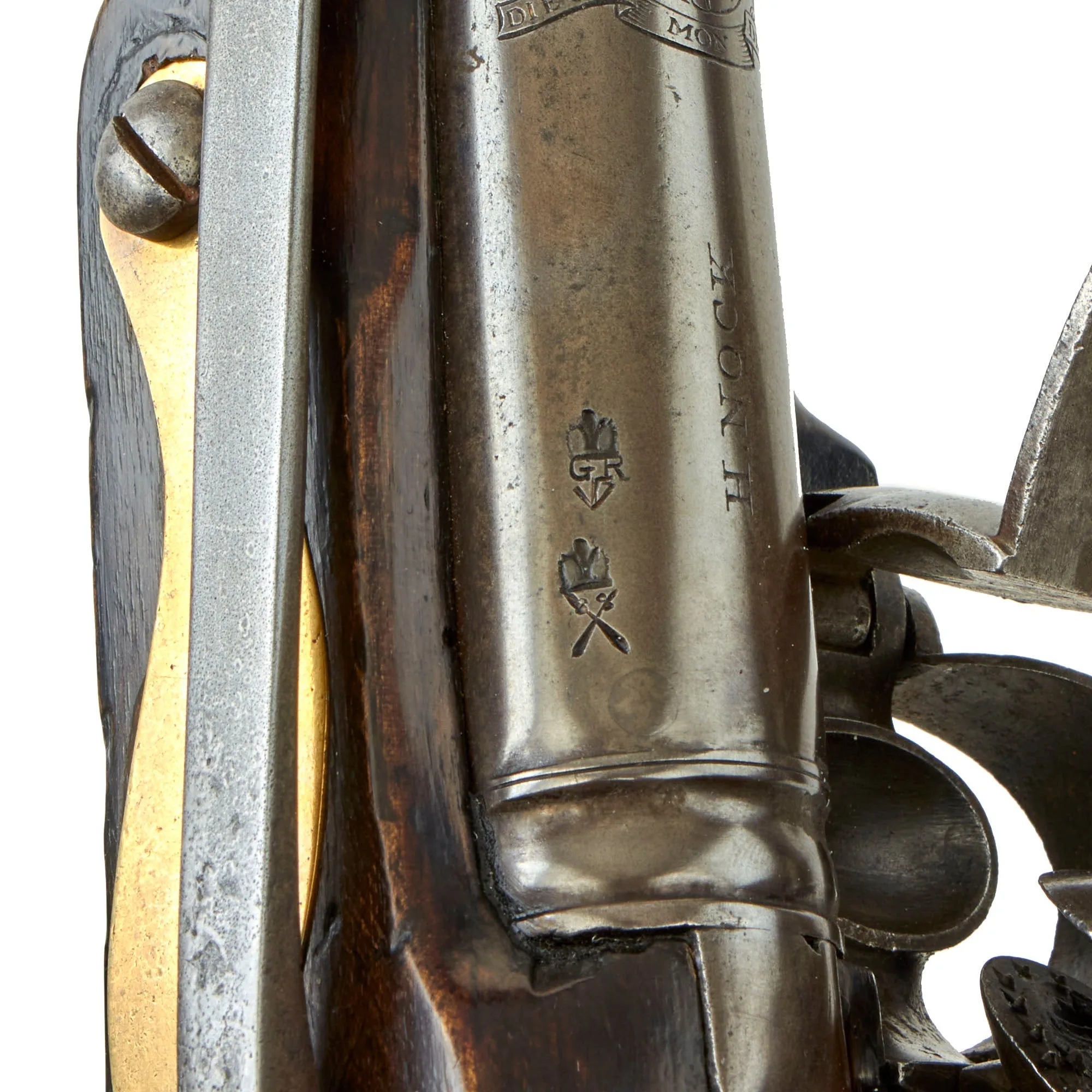 Original British Napoleonic P-1796 Heavy Dragoon Pistol by Henry Nock with Internal Hammer & Pan Shield Marked “For His Majesty’s Royal Marines” - Possibly Experimental & Unique