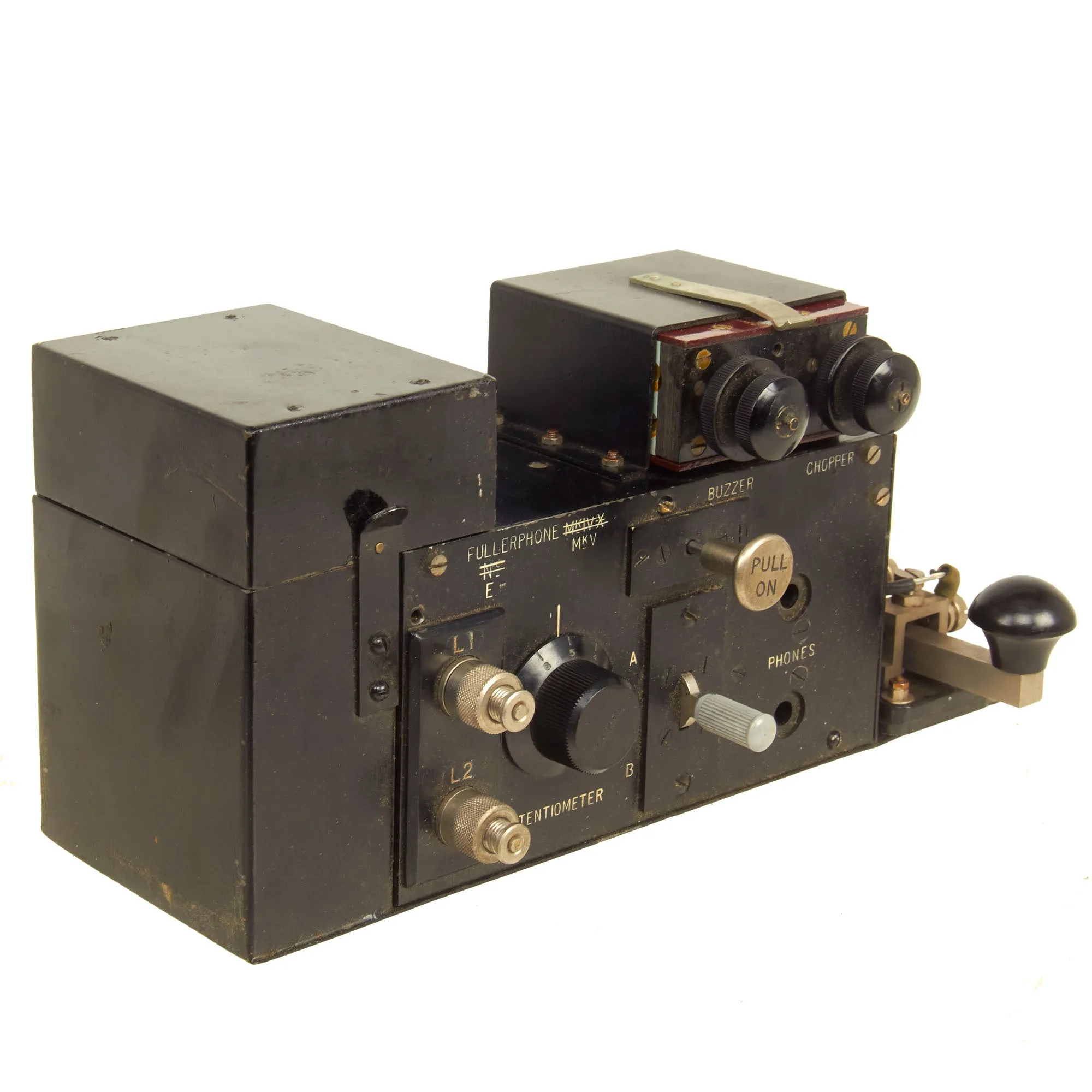 Original British WWII US Issue Fullerphone Modified Mk V Portable Telegraph Signaling Device With Mk II Case