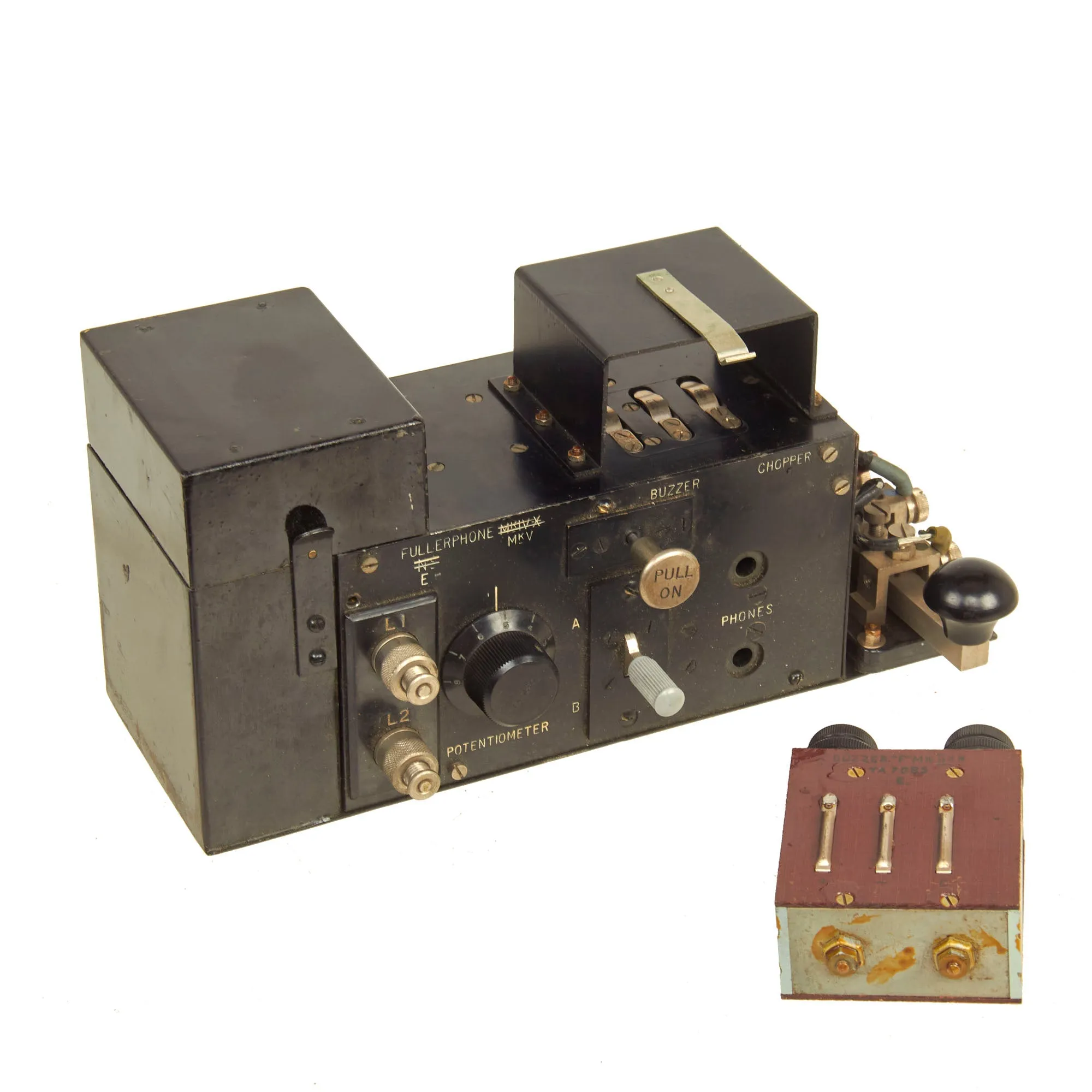 Original British WWII US Issue Fullerphone Modified Mk V Portable Telegraph Signaling Device With Mk II Case
