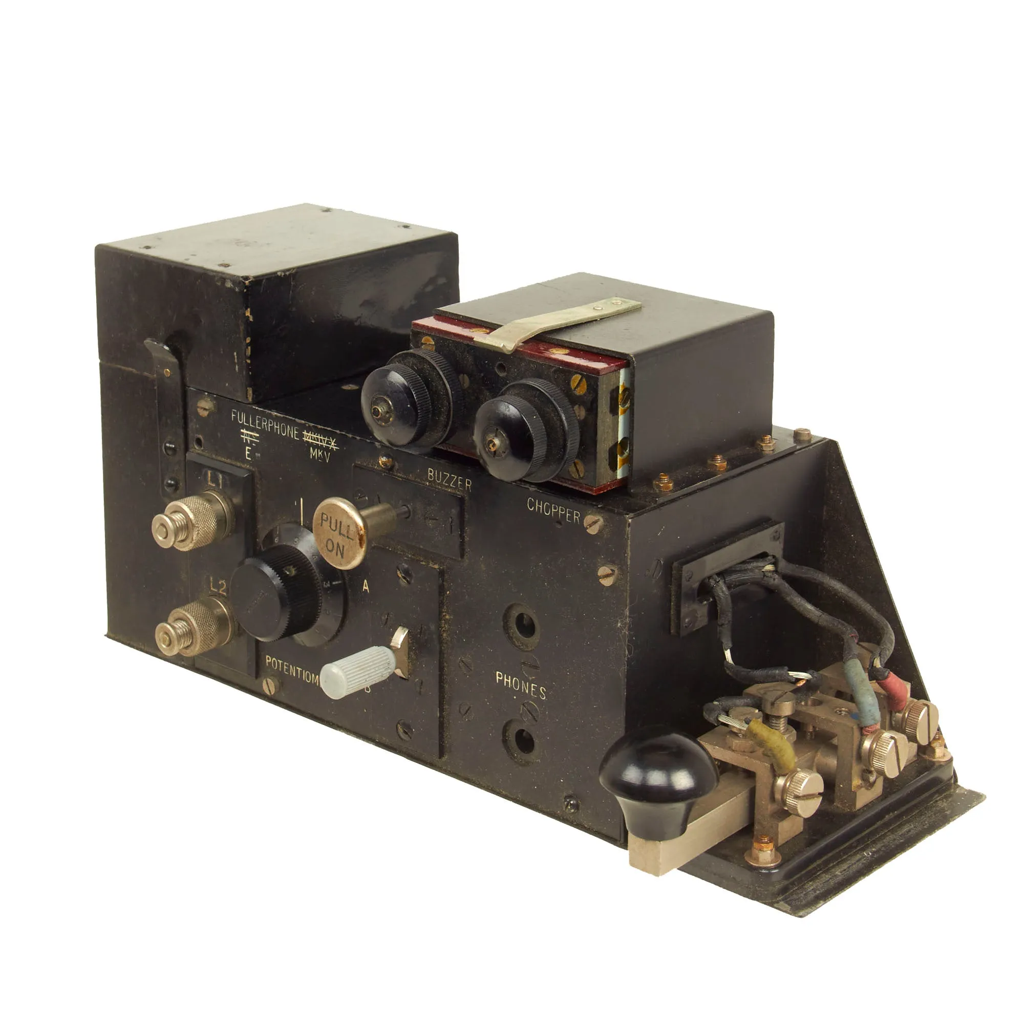 Original British WWII US Issue Fullerphone Modified Mk V Portable Telegraph Signaling Device With Mk II Case