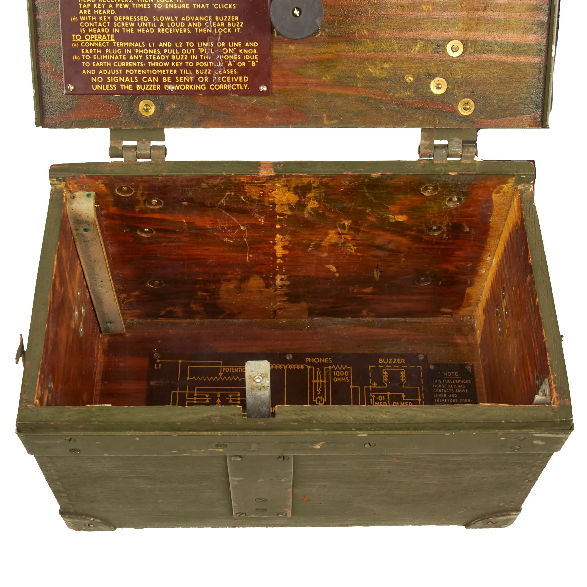 Original British WWII US Issue Fullerphone Modified Mk V Portable Telegraph Signaling Device With Mk II Case