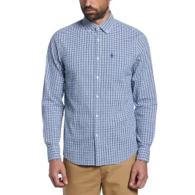 Original Penguin Slim Fit Plaid Shirt - Cerulean