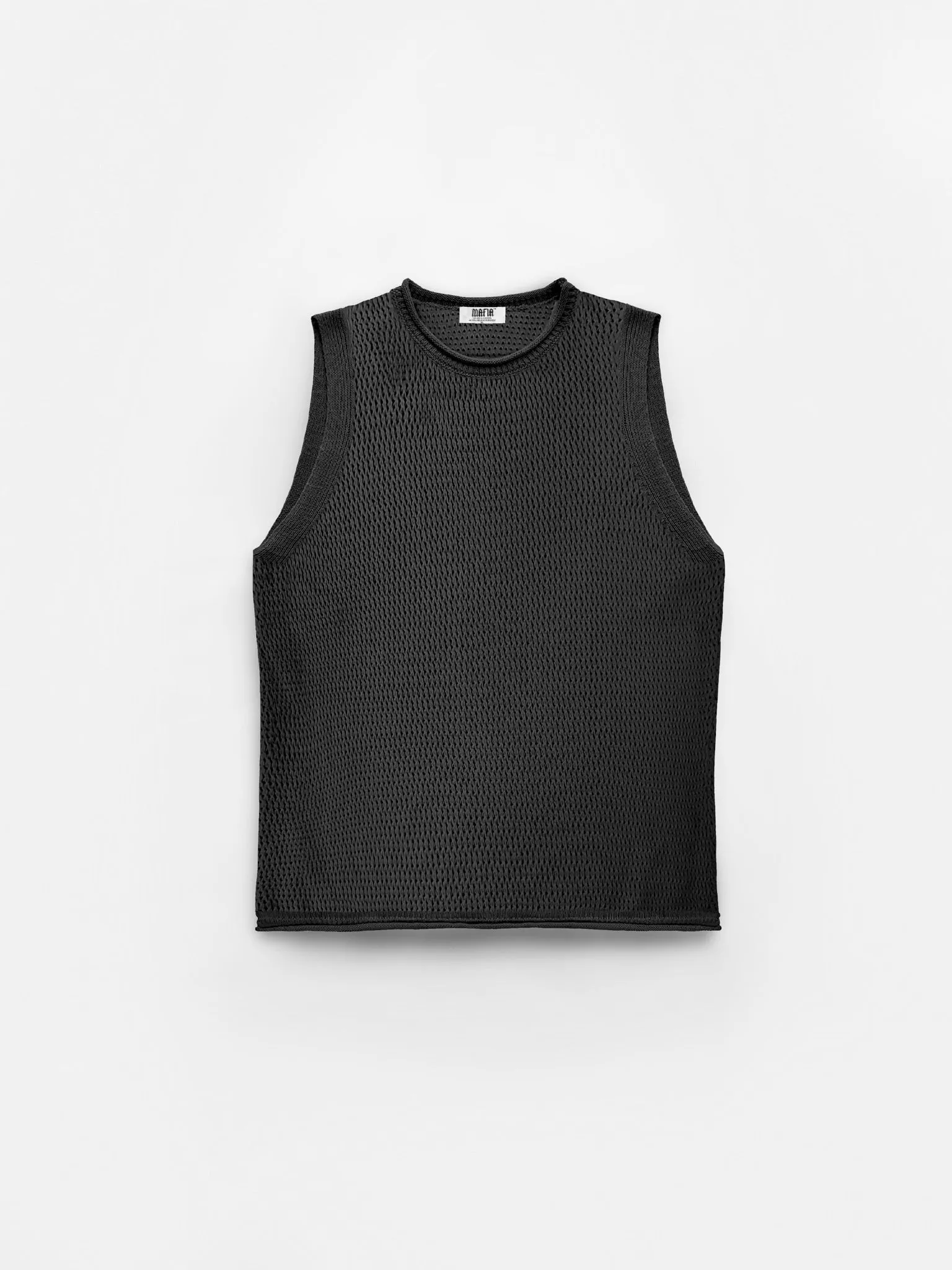 Oversize Textured Tanktop - Black