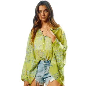 Oversized Batwing Sheer Top