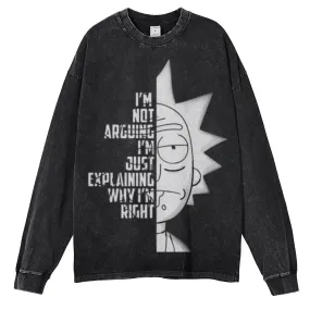 Oversized Vintage Washed I AM NOT ARGUING Graphic Sweatshirt
