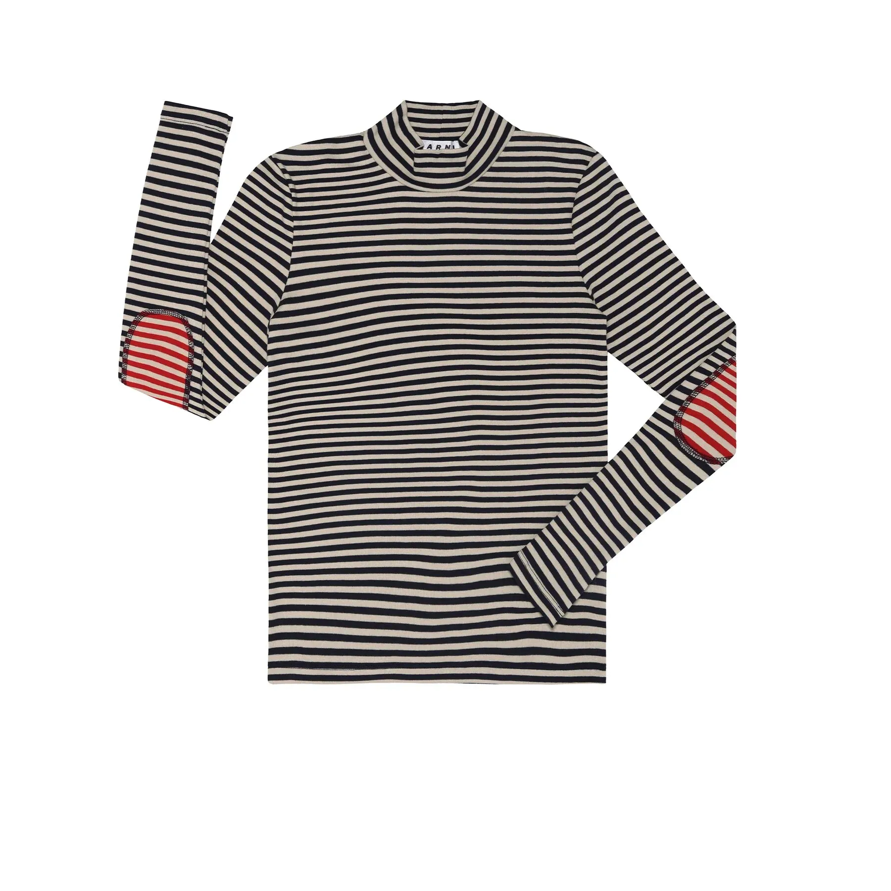 PAR-T401 NAVY STRIPE PATCH TURTLENECK