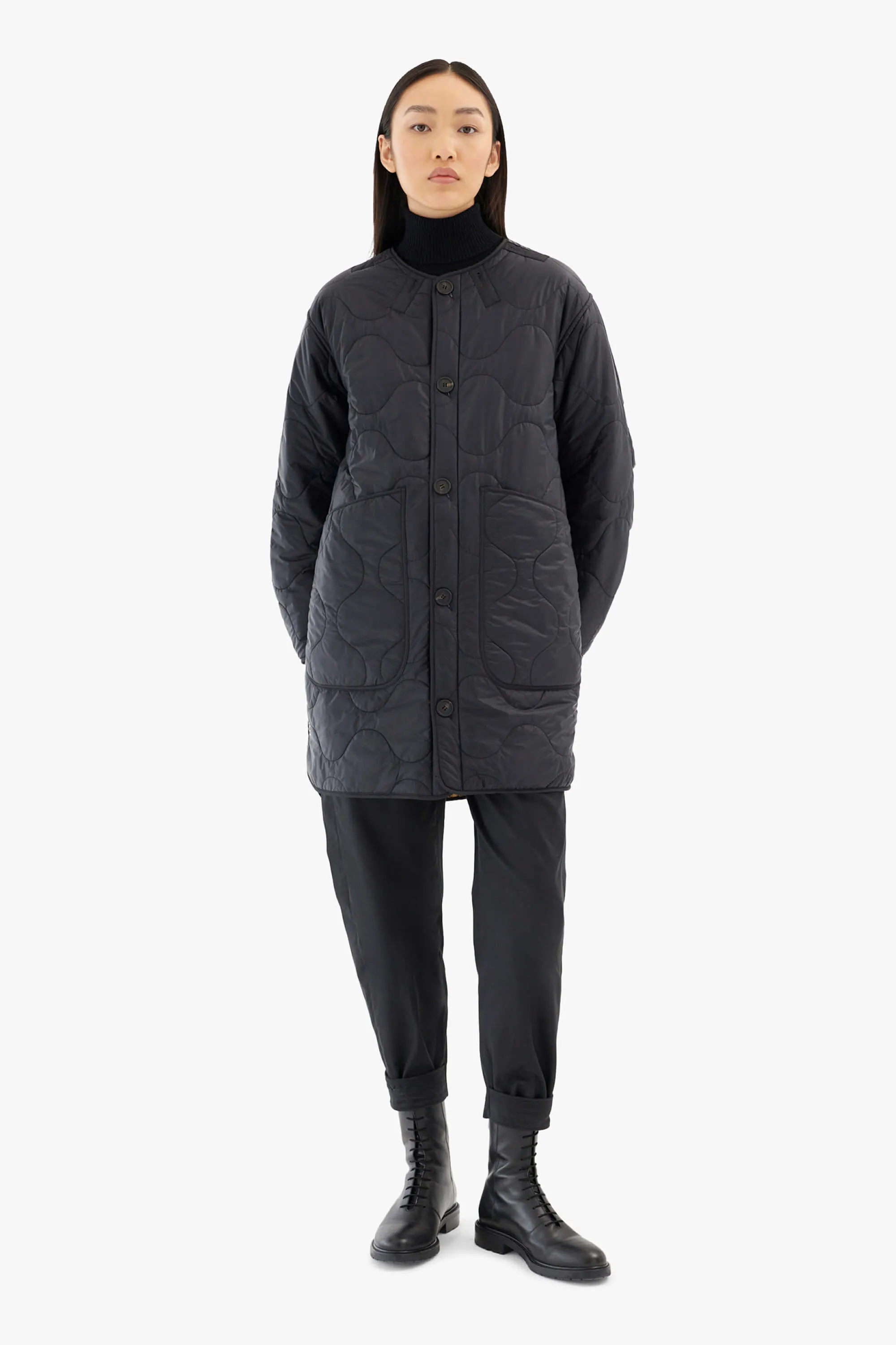 Patchwork Signature Quilt Jacket - Granite / Black
