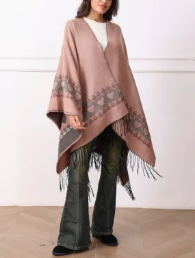 Pink and Grey Reversible Cape