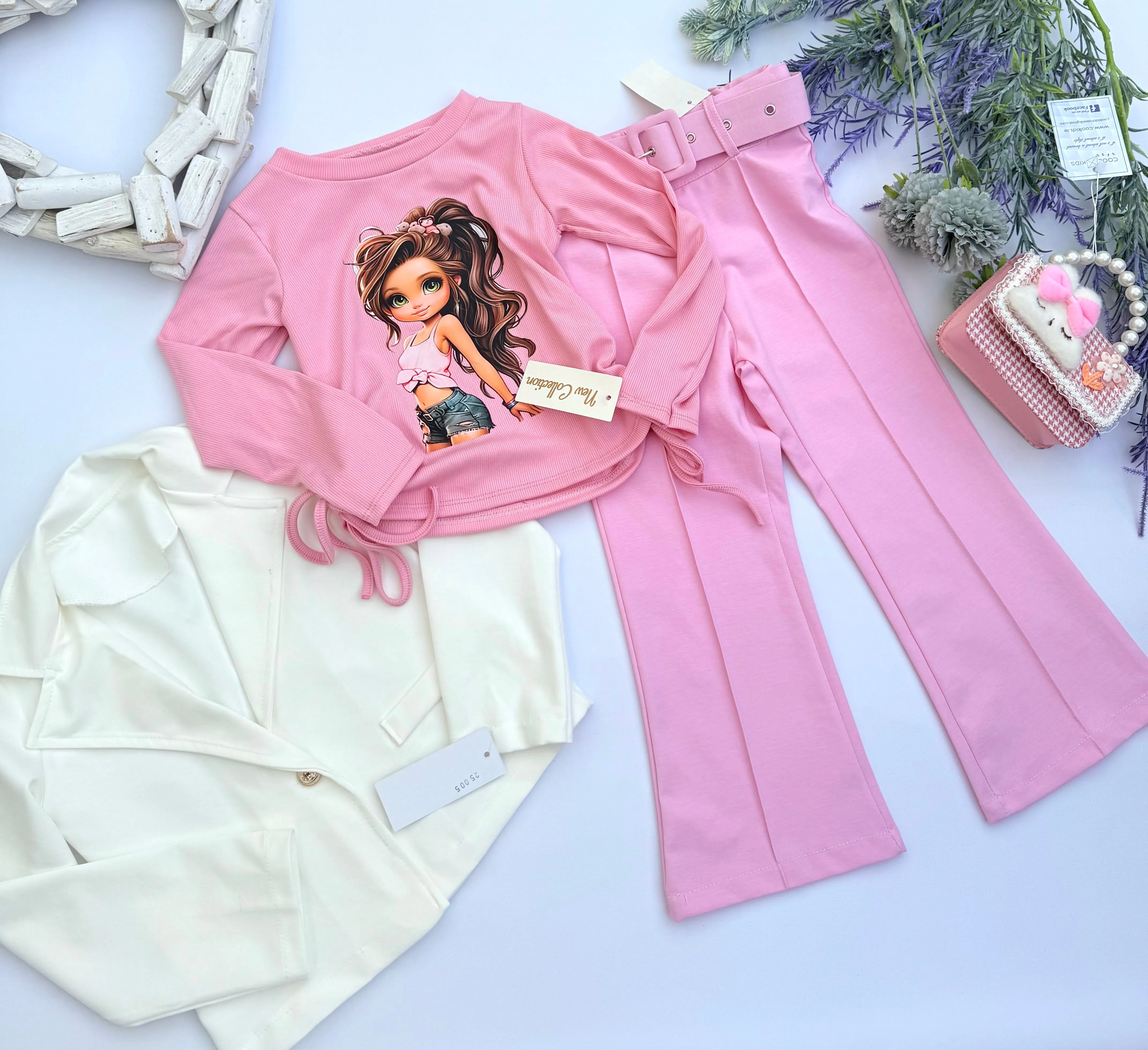 Pink flared pants