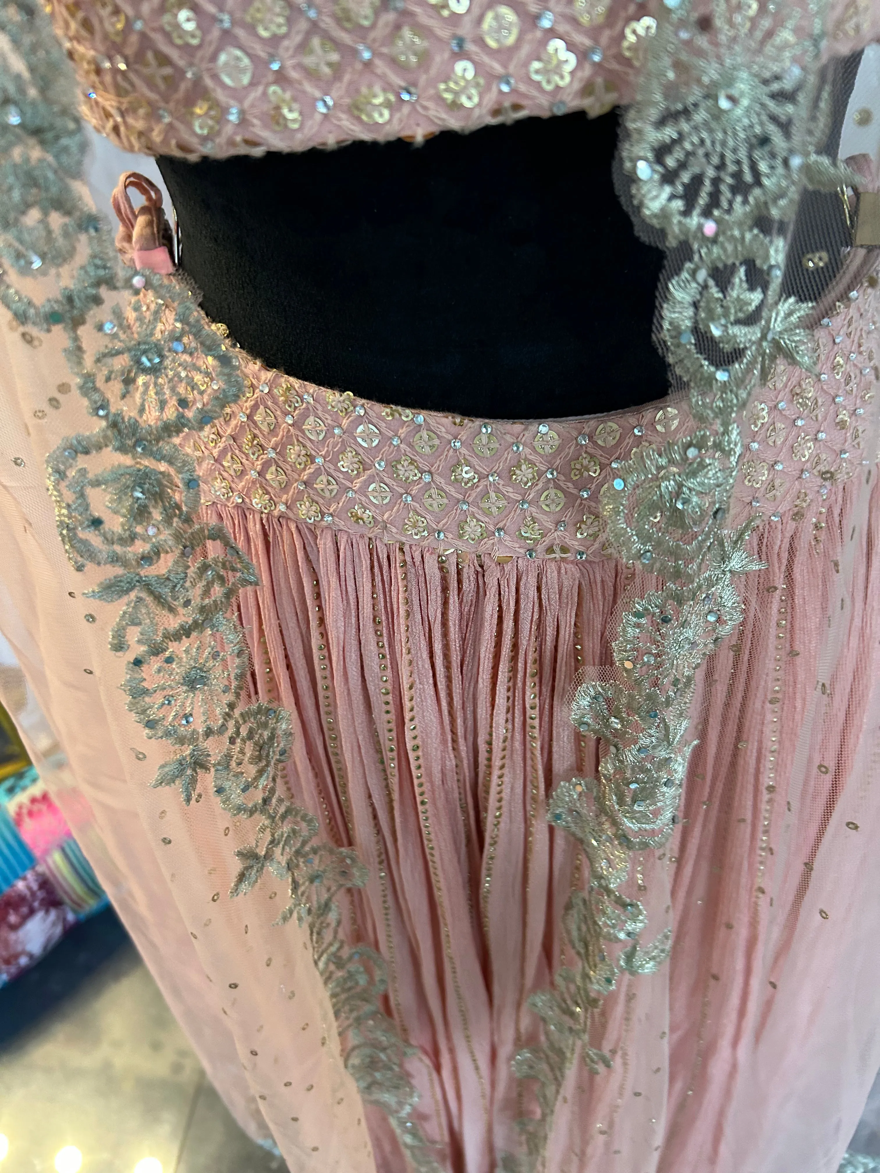 Pink Sharara Set with Cape