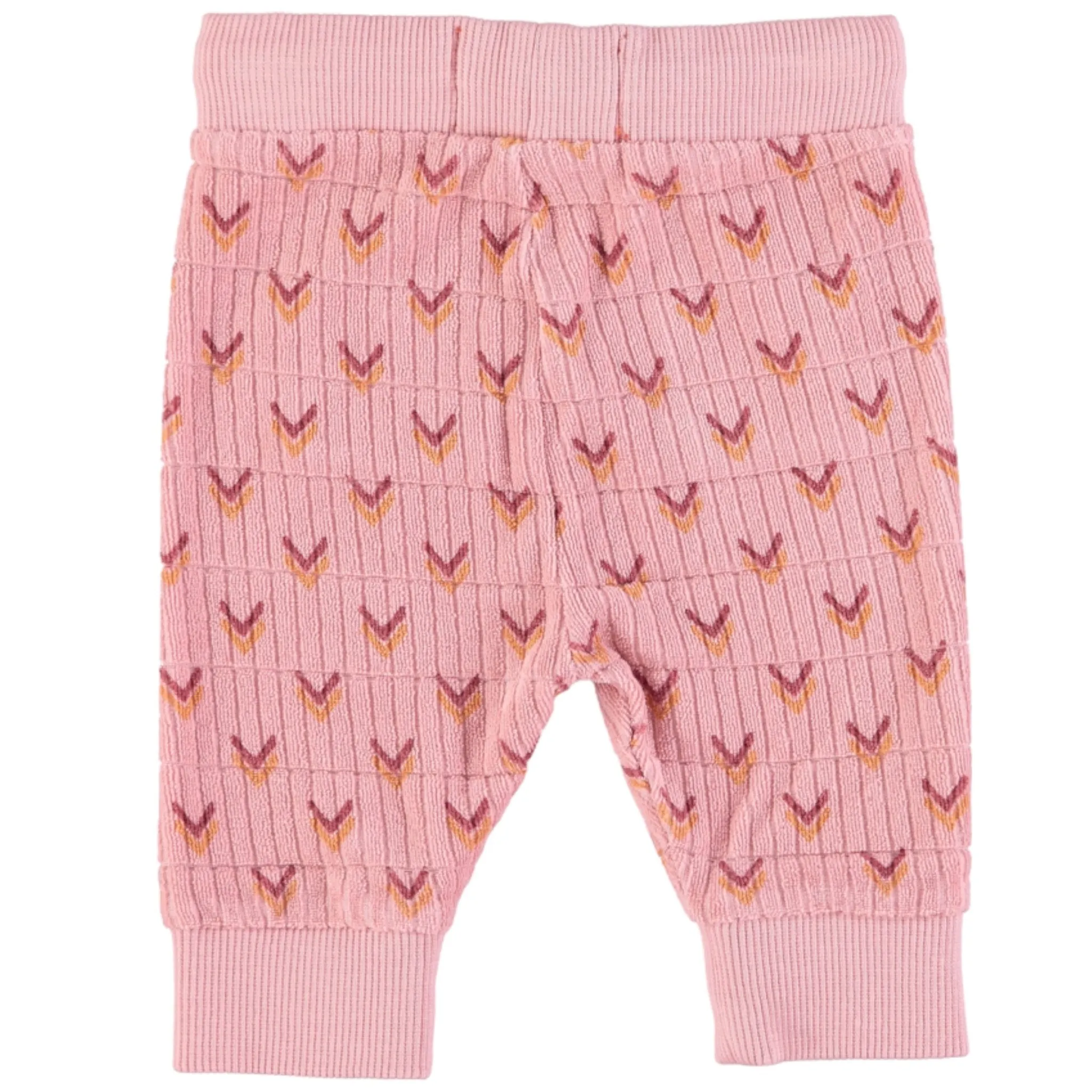 Piupiuchick Baby Trousers Terry Cotton - Pink with Multicolor Arrows