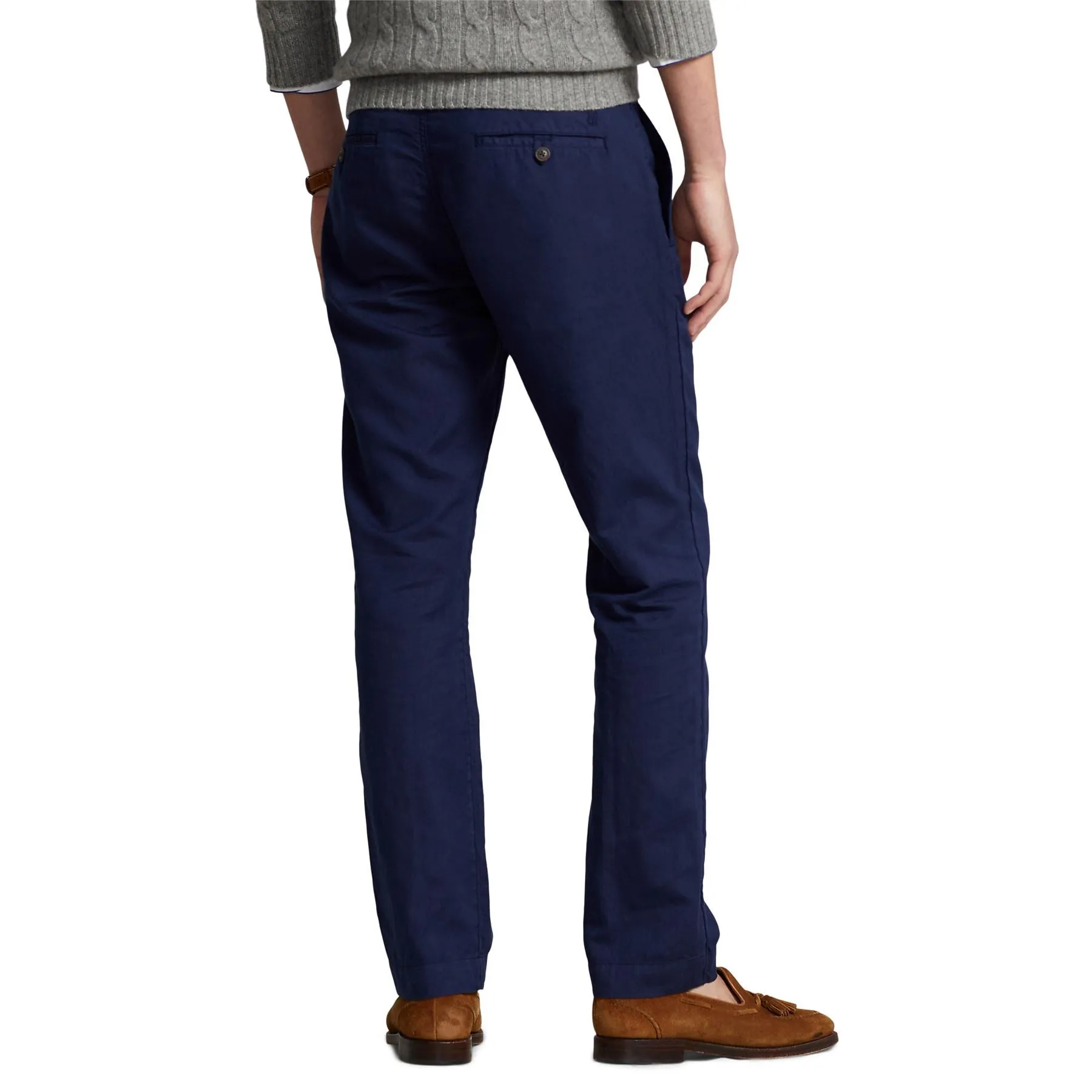 Polo Golf Straight Fit Bedford Linen Trousers Navy - SU24