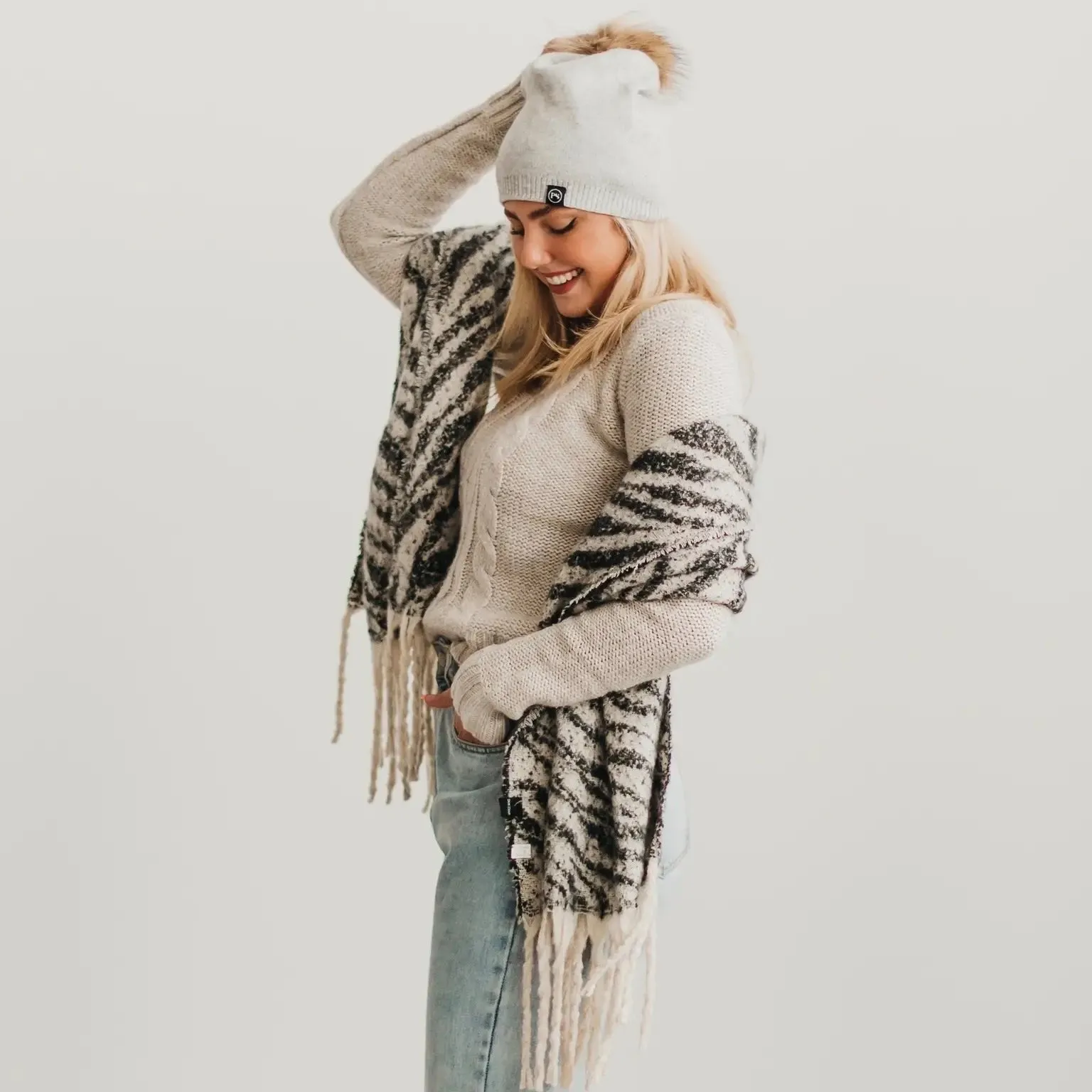 PRETTY SIMPLE SC-BR-BLK-ZB-7-2021 Zebra Scarf