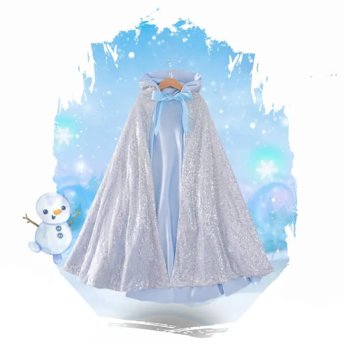 Princess Cloak - Hooded Cape Cloak with Accessories, Elsa, Ariel, and Rapunzel Inspired Gift Set