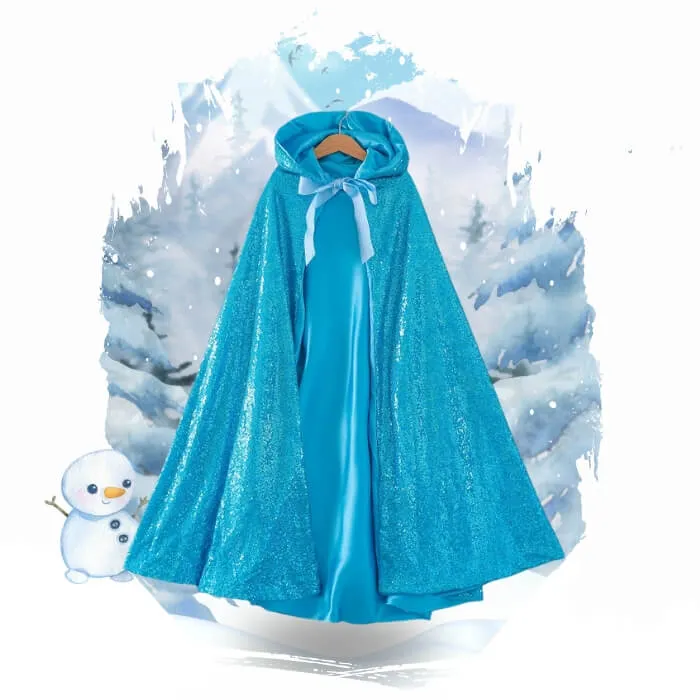 Princess Cloak - Hooded Cape Cloak with Accessories, Elsa, Ariel, and Rapunzel Inspired Gift Set