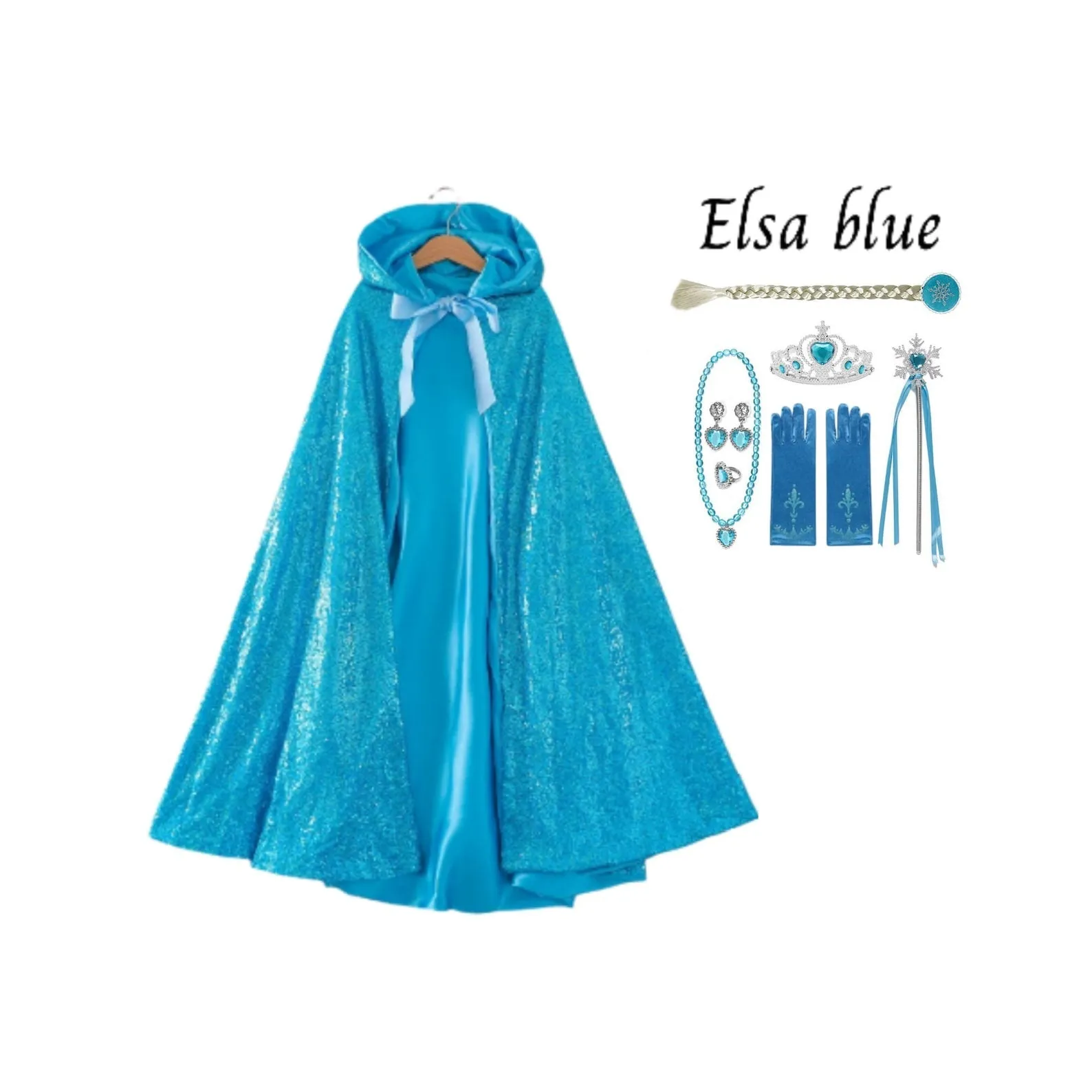 Princess Cloak - Hooded Cape Cloak with Accessories, Elsa, Ariel, and Rapunzel Inspired Gift Set