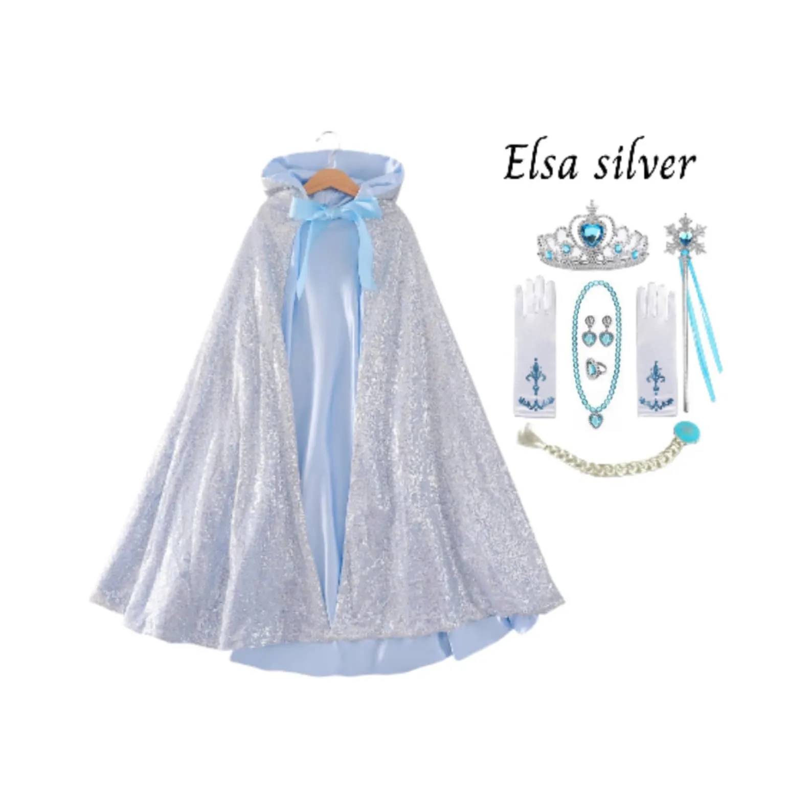 Princess Cloak - Hooded Cape Cloak with Accessories, Elsa, Ariel, and Rapunzel Inspired Gift Set